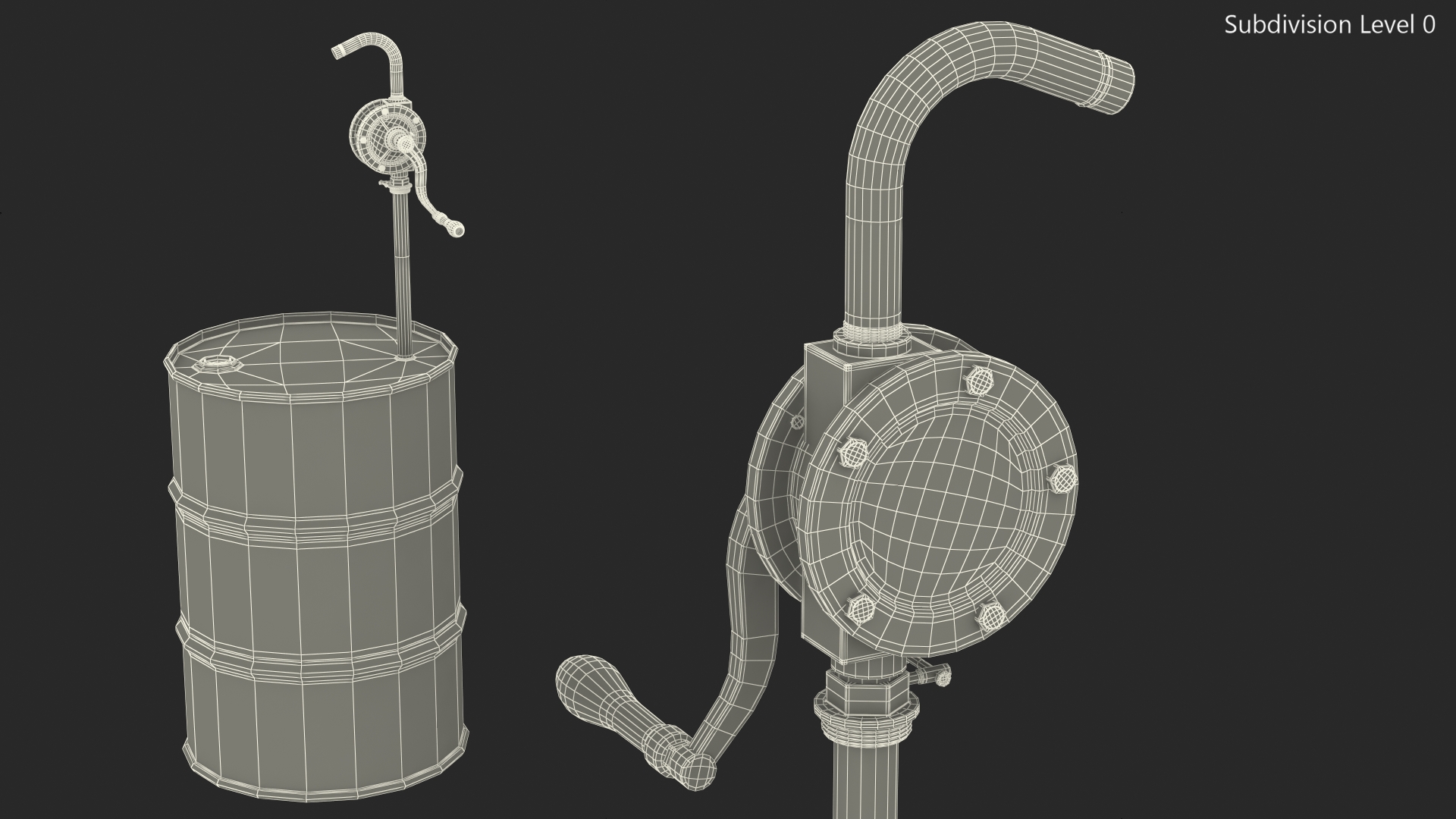 Rotary Pump with Oil Barrel 3D