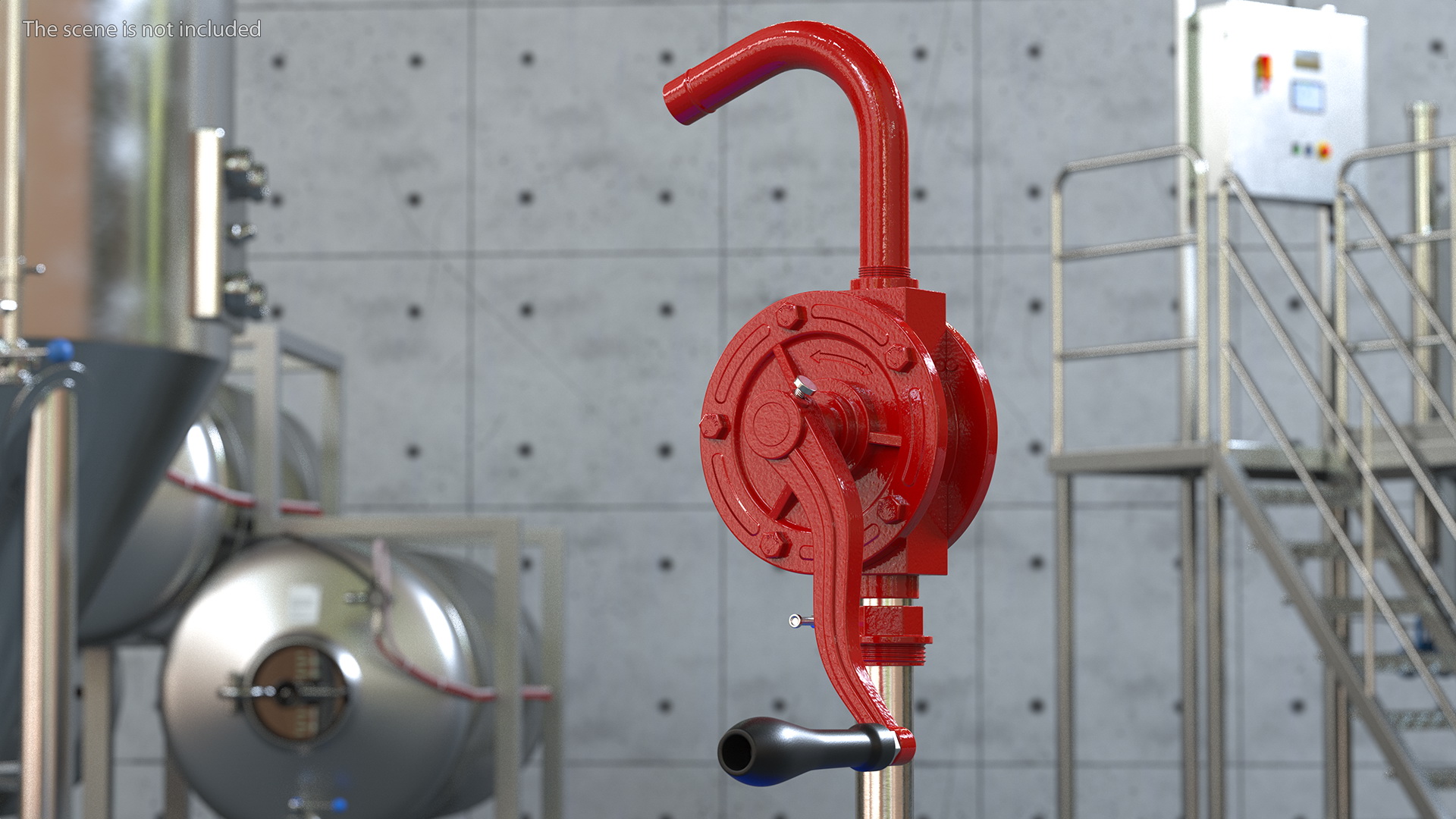 Rotary Pump with Oil Barrel 3D