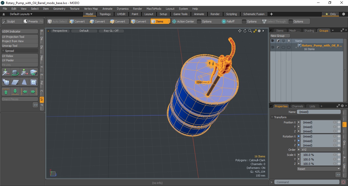 Rotary Pump with Oil Barrel 3D