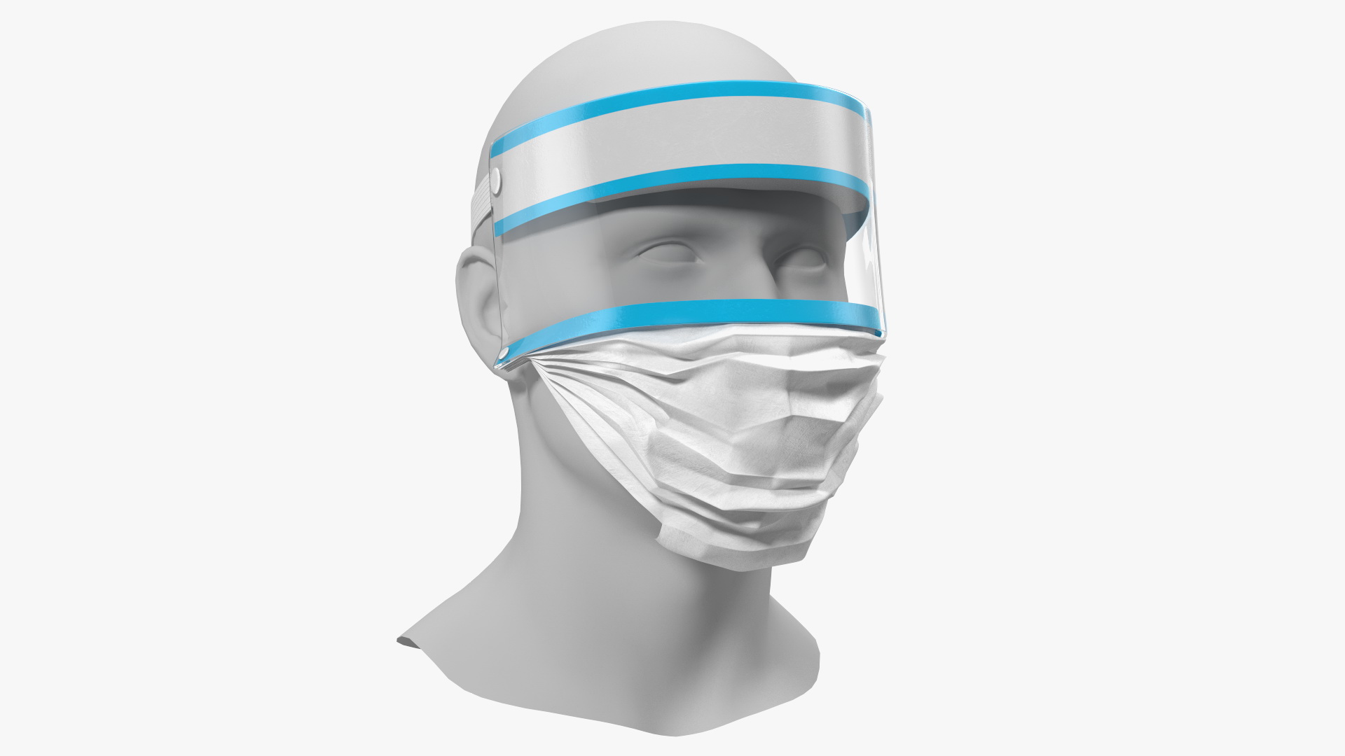 Face Shield with Medical Mask 3D model