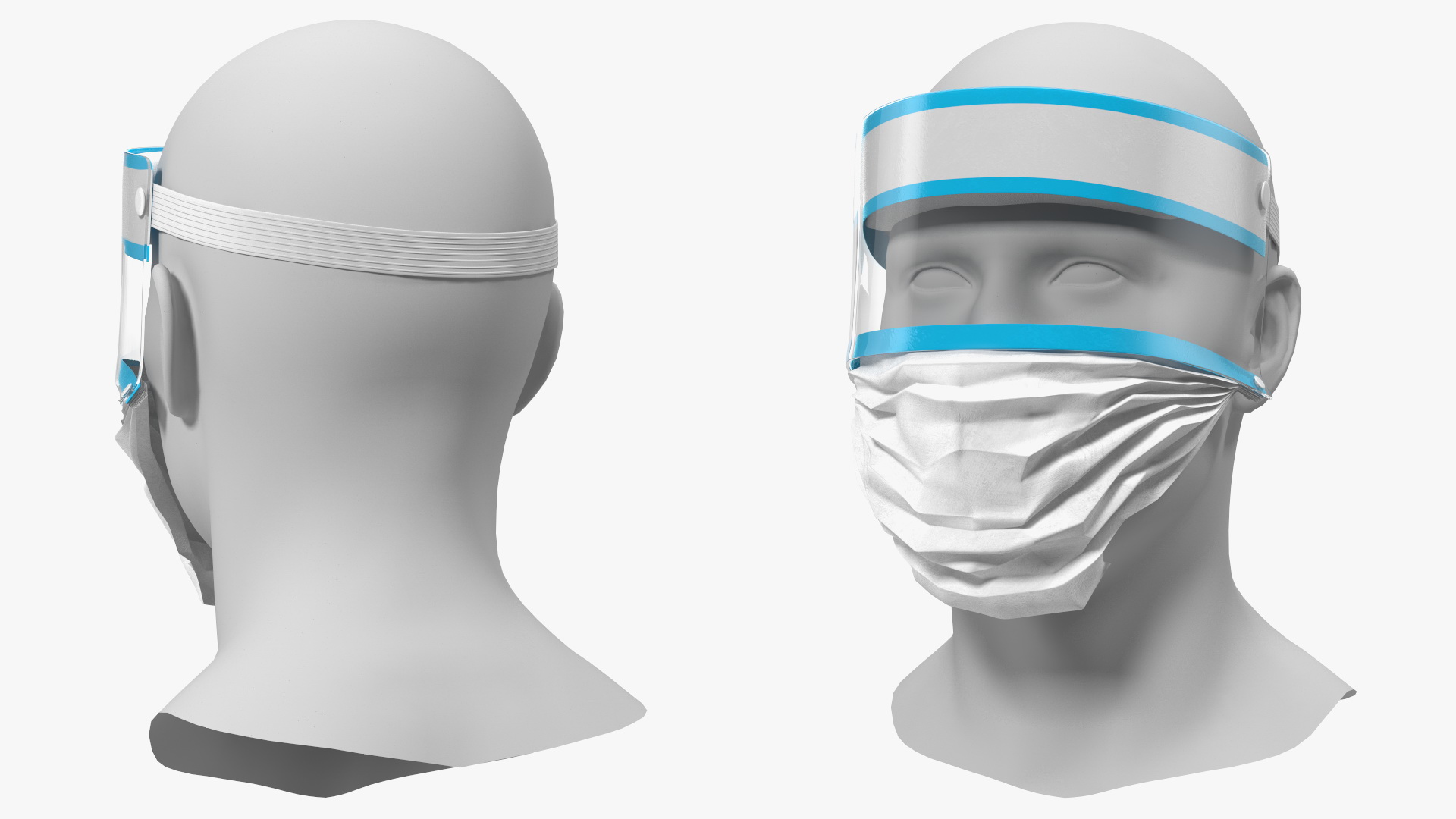 Face Shield with Medical Mask 3D model