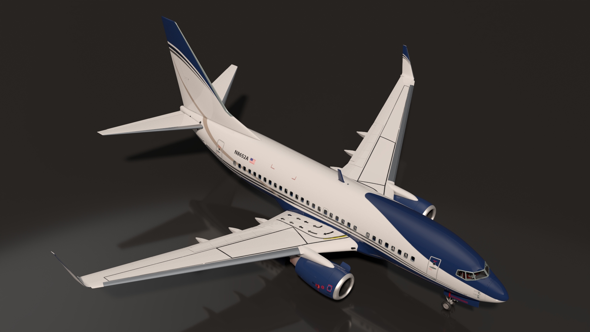 3D model Boeing 737-700 with Interior Rigged