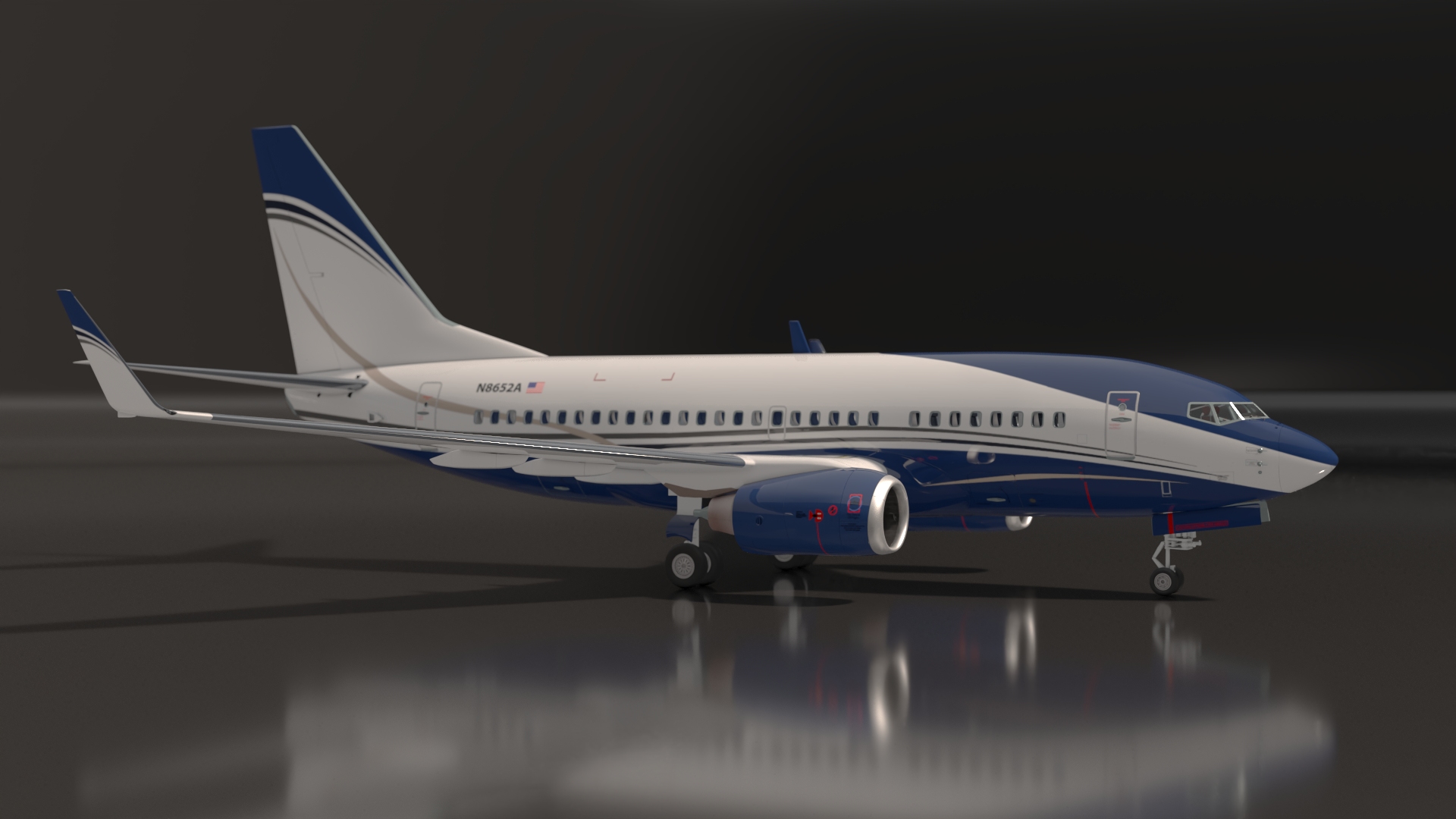 3D model Boeing 737-700 with Interior Rigged