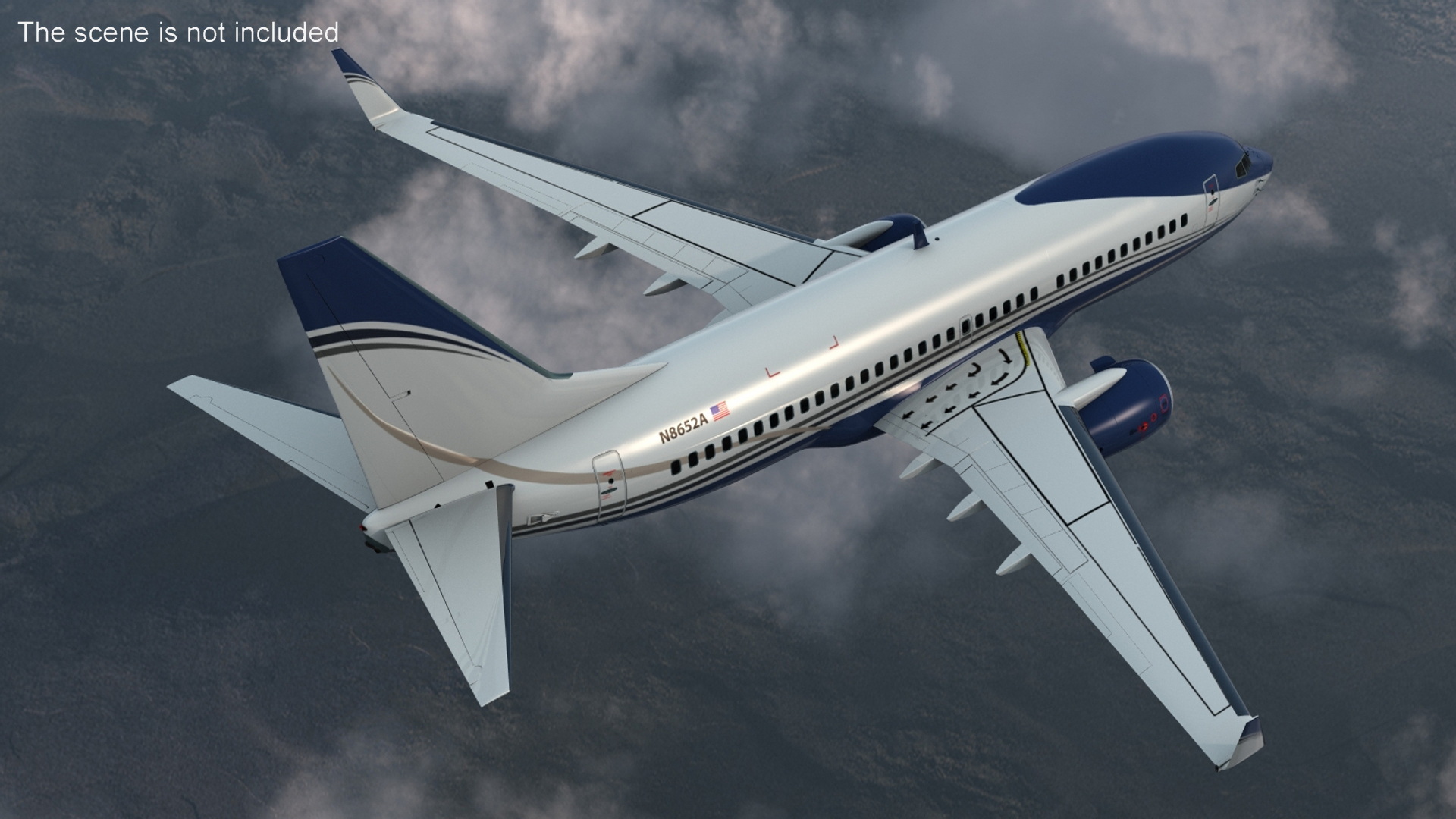 3D model Boeing 737-700 with Interior Rigged