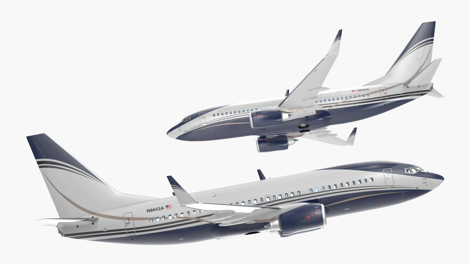 3D model Boeing 737-700 with Interior Rigged