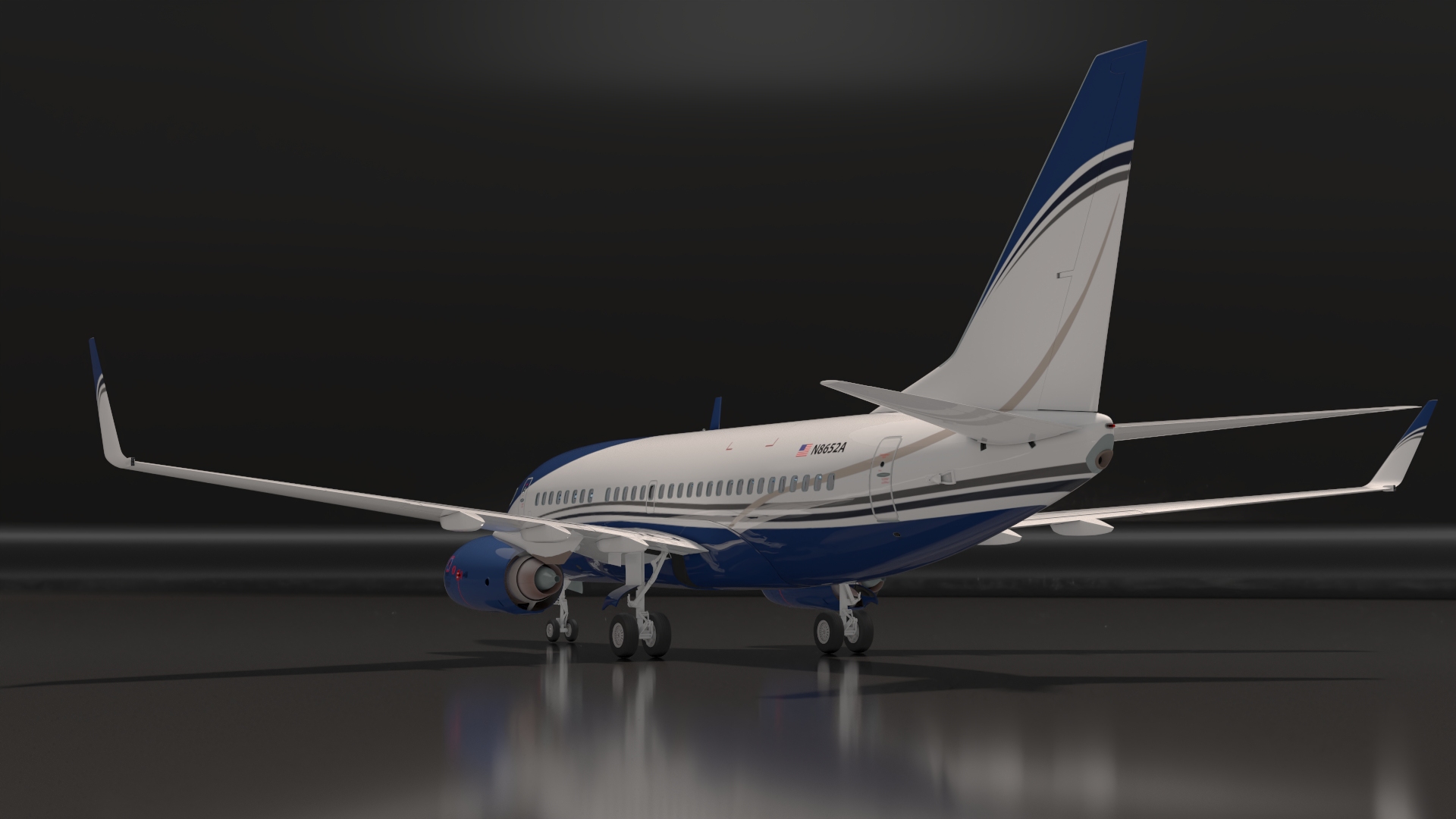 3D model Boeing 737-700 with Interior Rigged