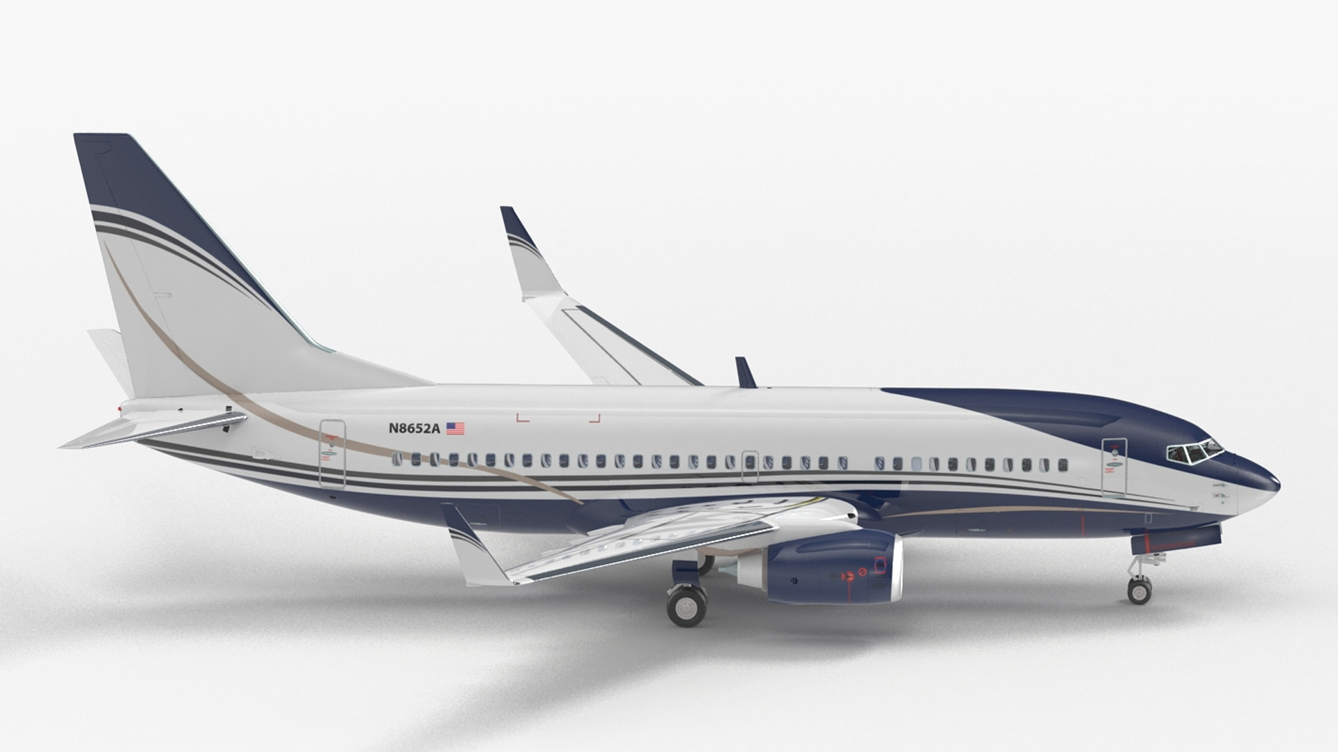 3D model Boeing 737-700 with Interior Rigged