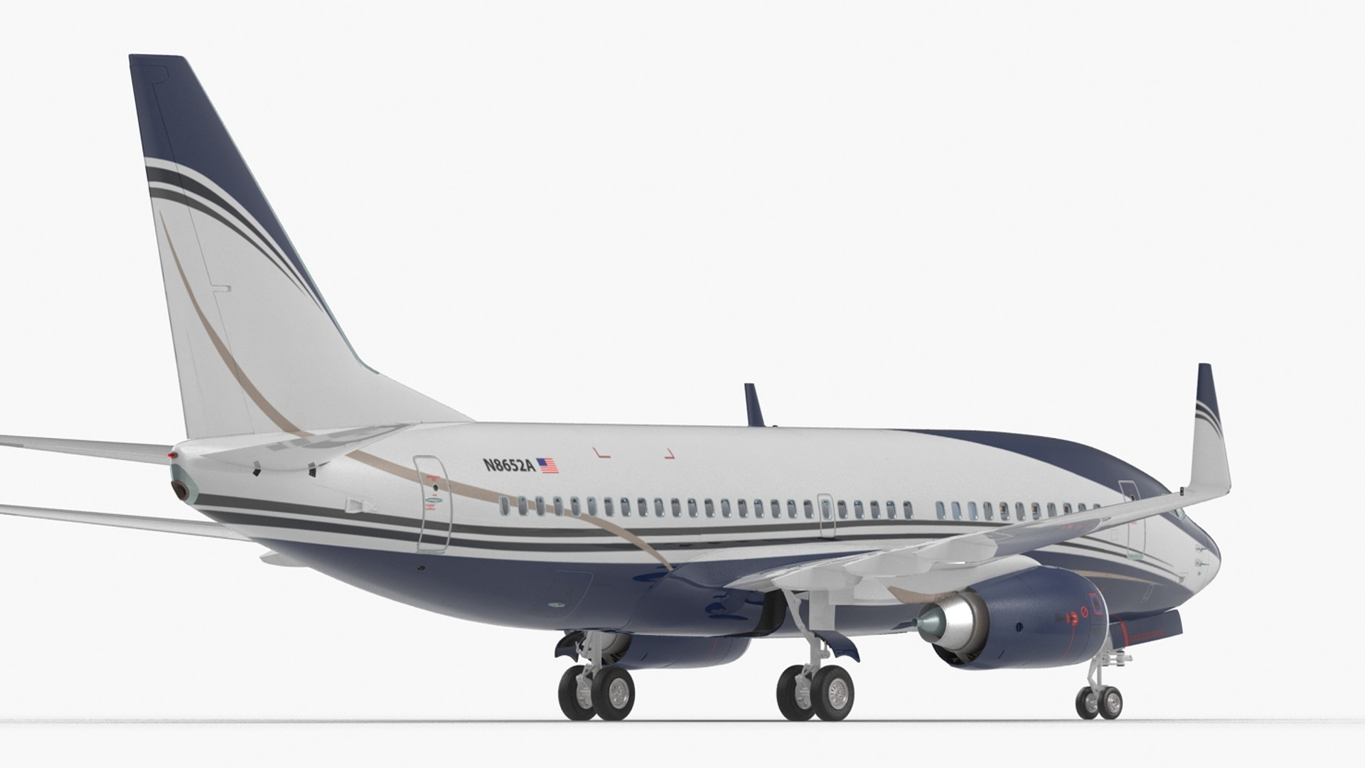 3D model Boeing 737-700 with Interior Rigged