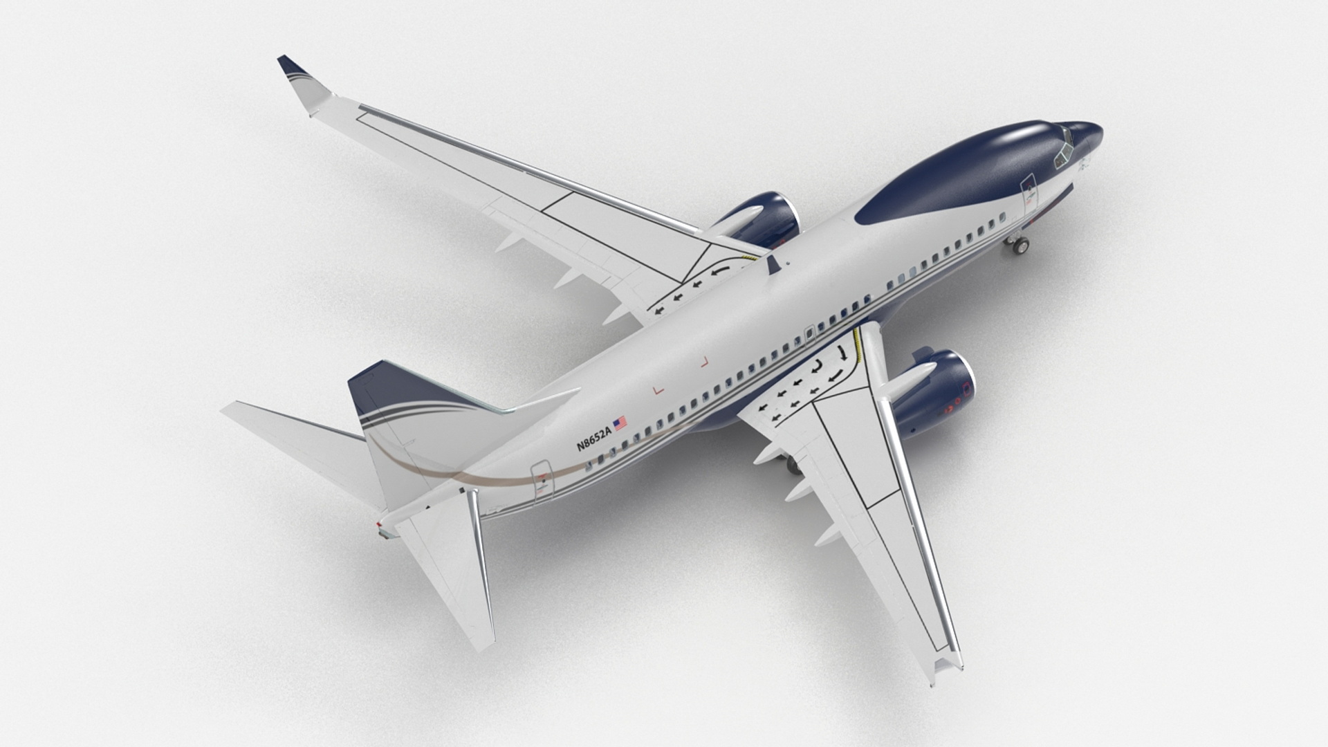 3D model Boeing 737-700 with Interior Rigged