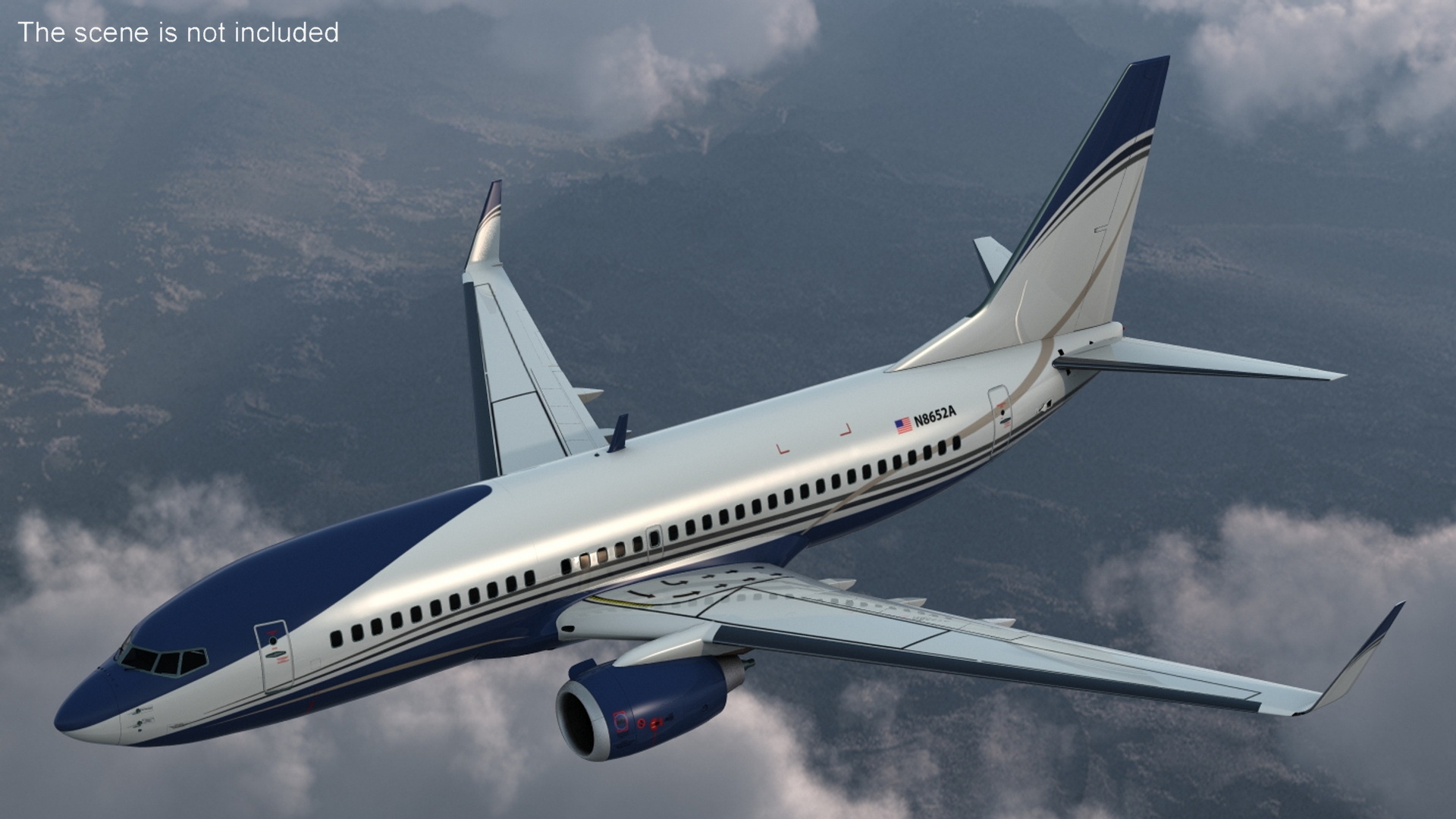 3D model Boeing 737-700 with Interior Rigged