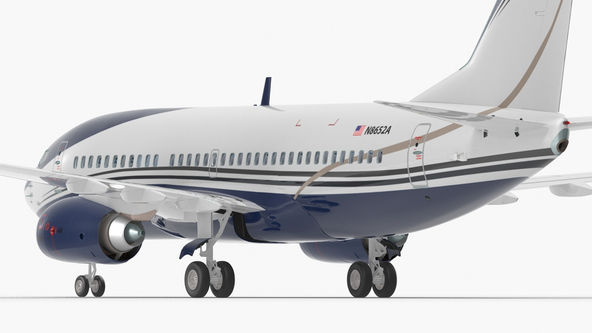 3D model Boeing 737-700 with Interior Rigged