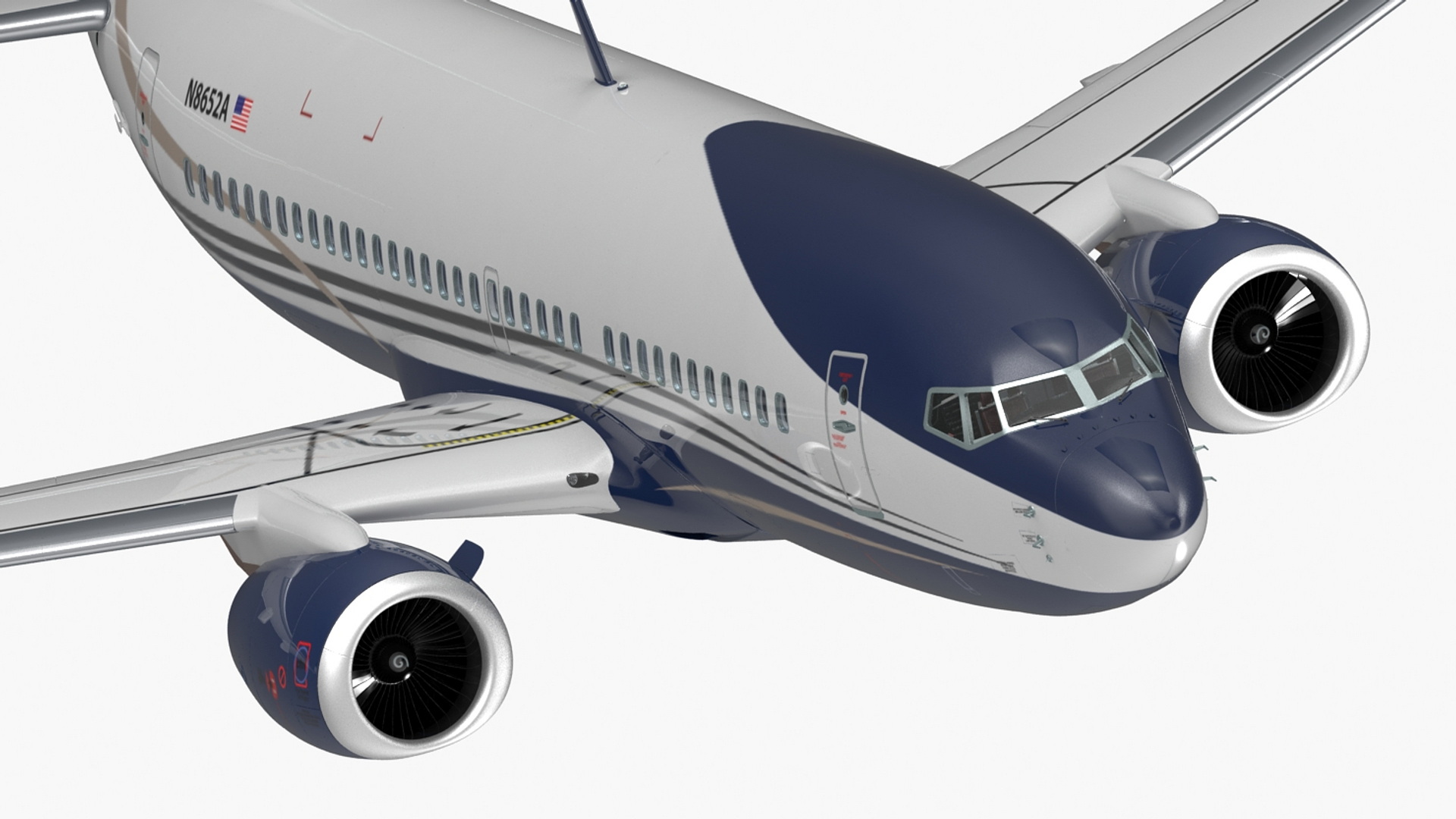 3D model Boeing 737-700 with Interior Rigged