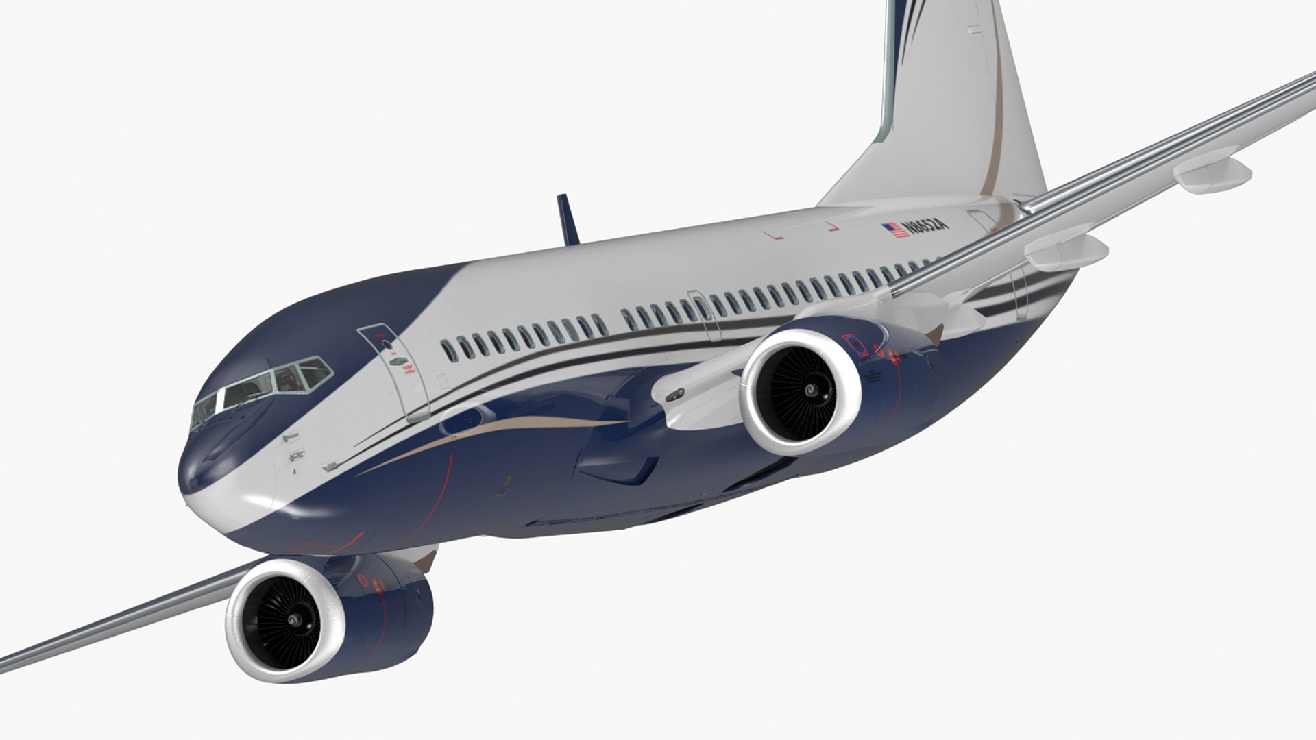 3D model Boeing 737-700 with Interior Rigged