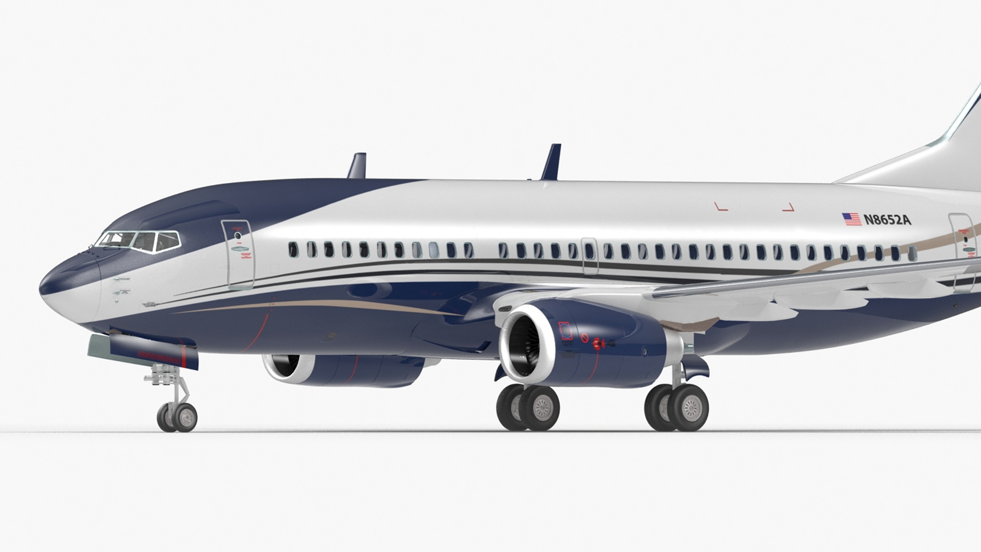 3D model Boeing 737-700 with Interior Rigged