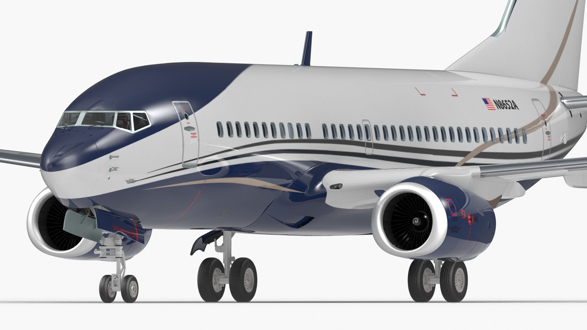 3D model Boeing 737-700 with Interior Rigged