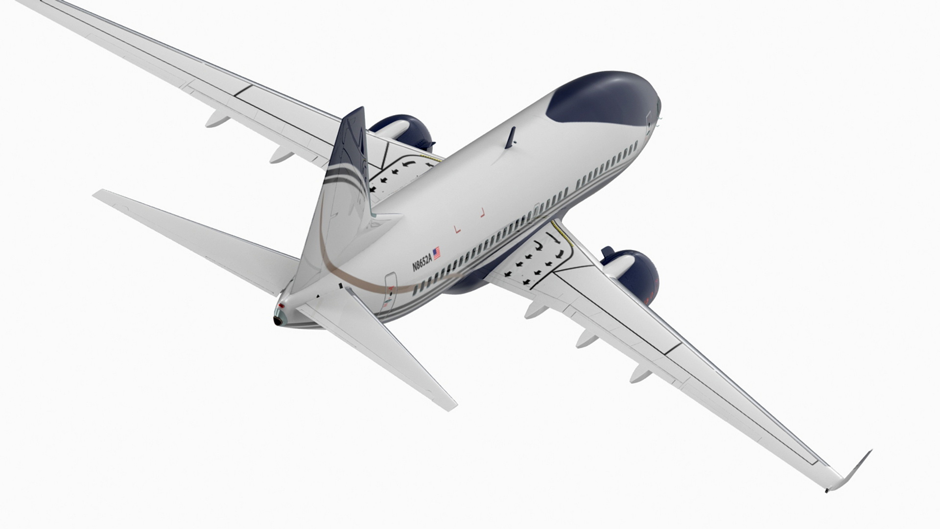 3D model Boeing 737-700 with Interior Rigged