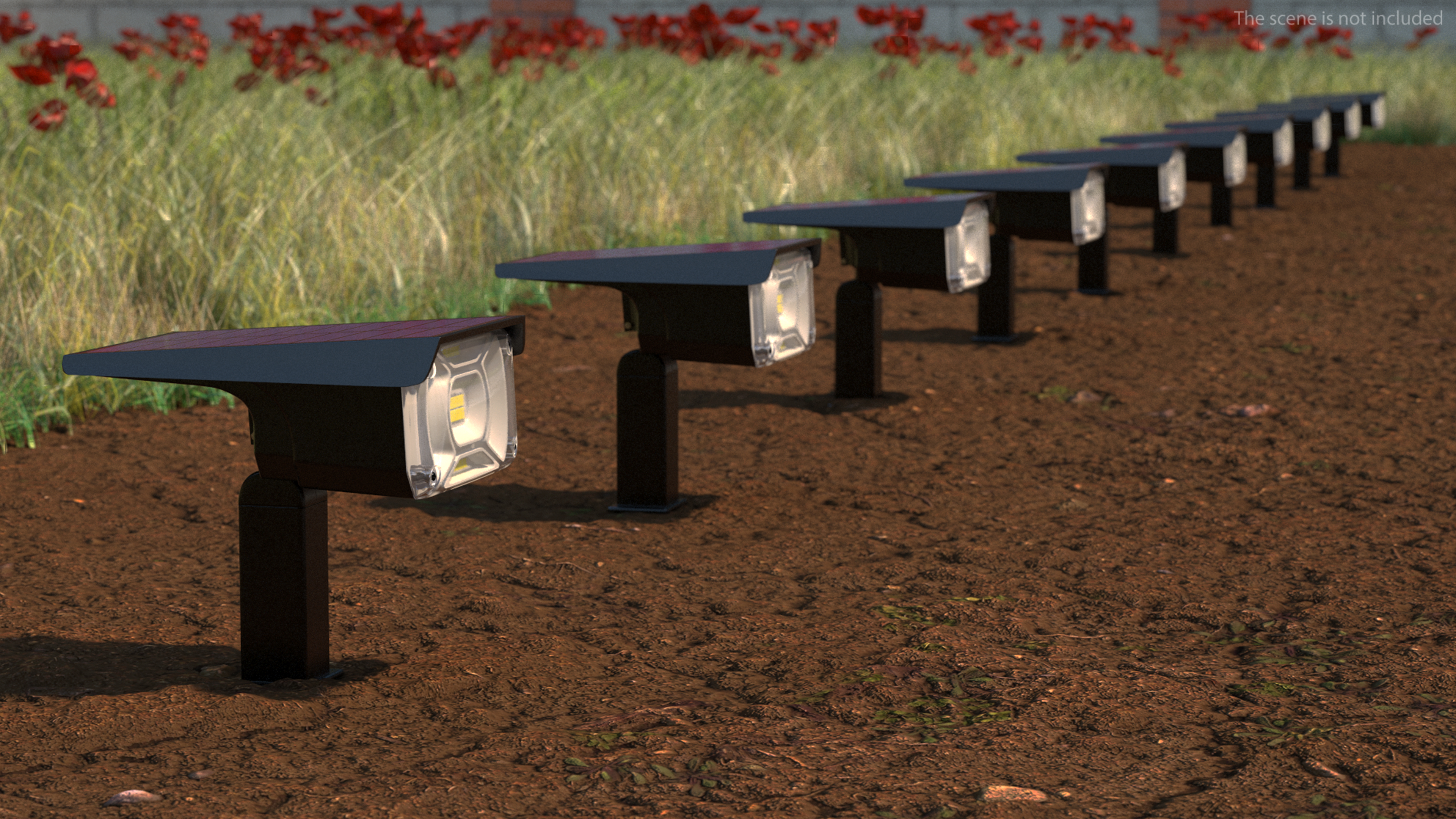 3D Solar Spotlight Outdoor model