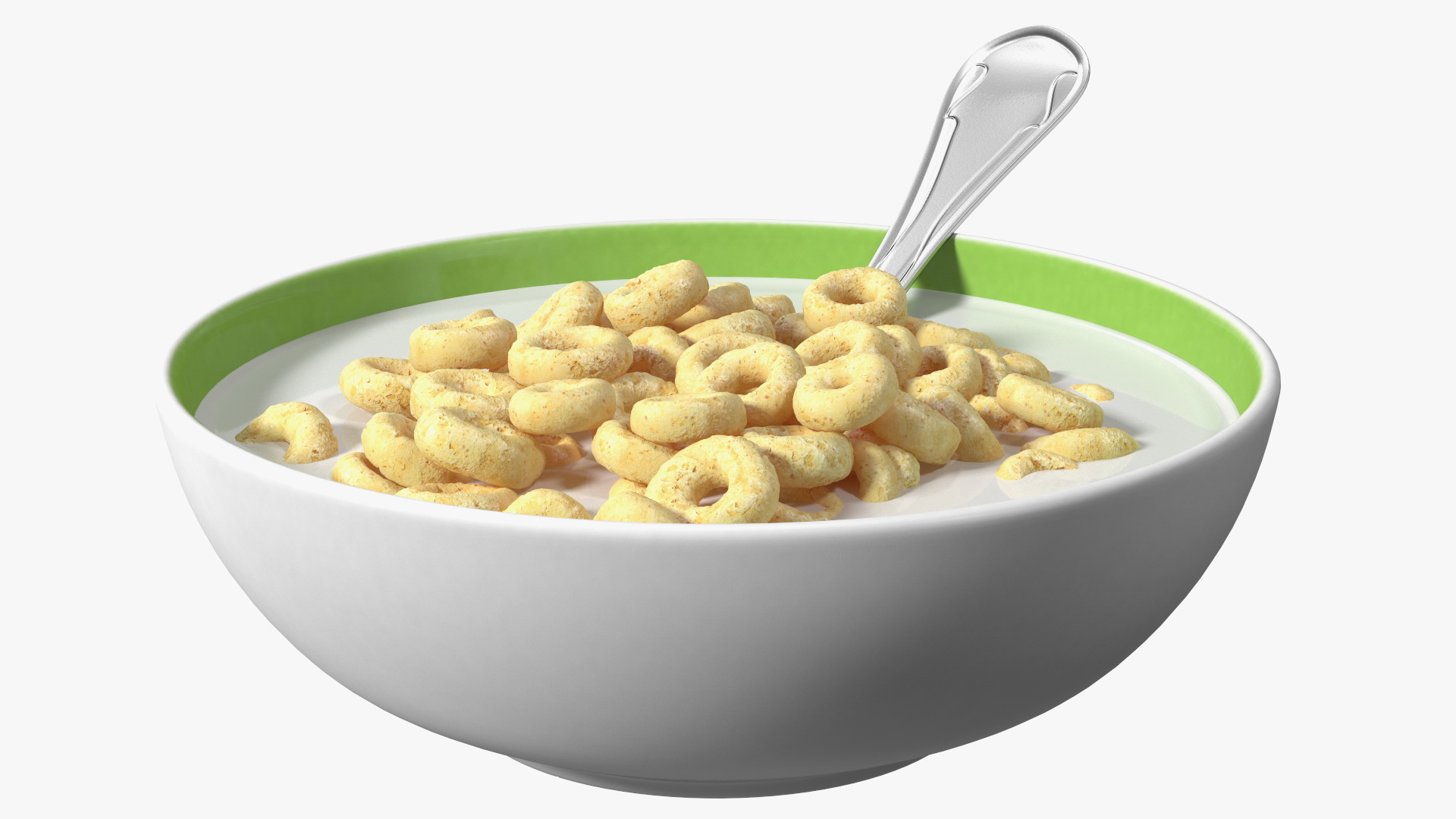 3D Oats Cereals Rings Breakfast with Milk model