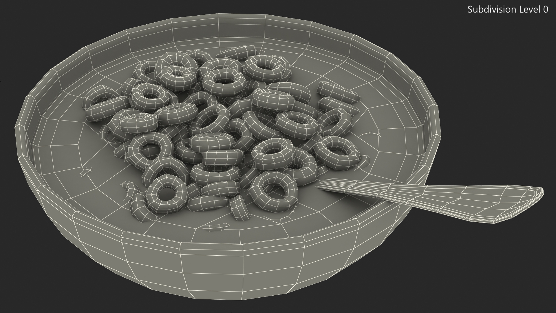 3D Oats Cereals Rings Breakfast with Milk model