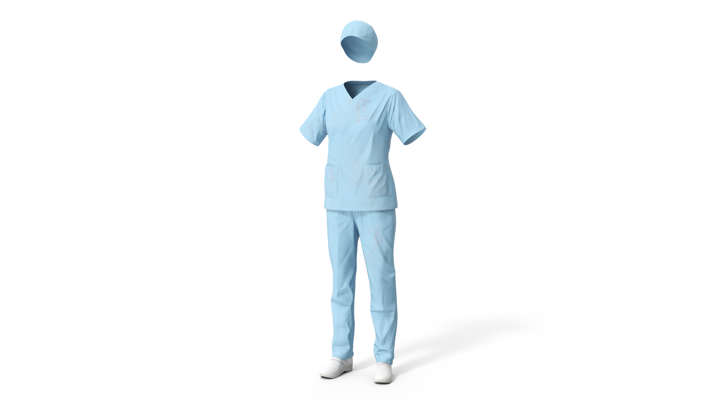 3D Medical Scrubs Uniform with Cap