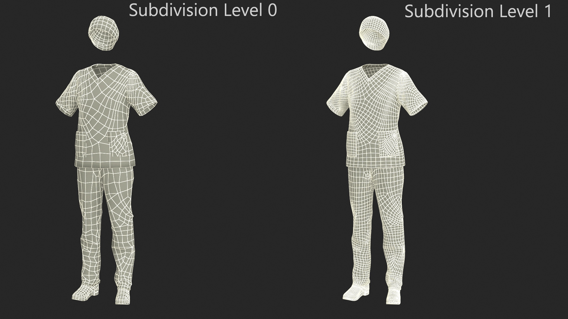 3D Medical Scrubs Uniform with Cap