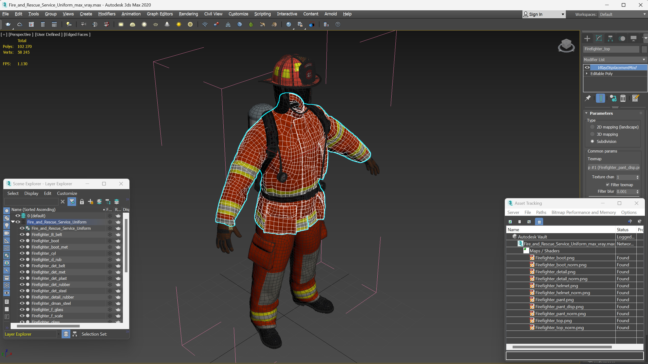 3D Fire and Rescue Service Uniform