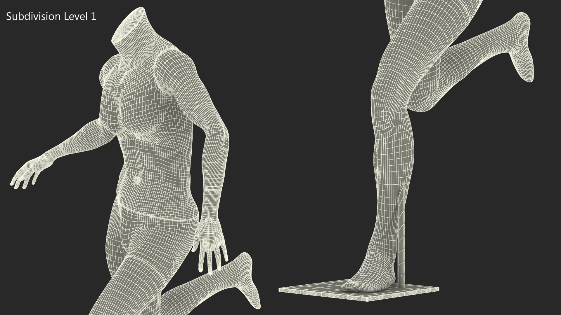 Black Female Sports Mannequin Running 3D