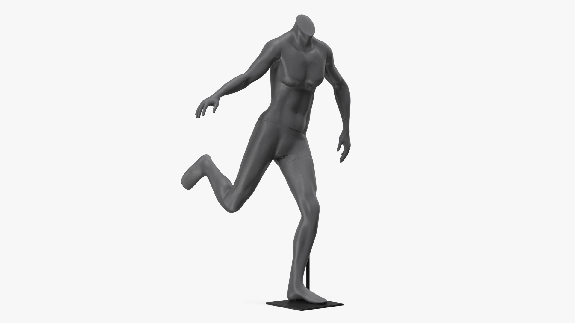 Black Female Sports Mannequin Running 3D