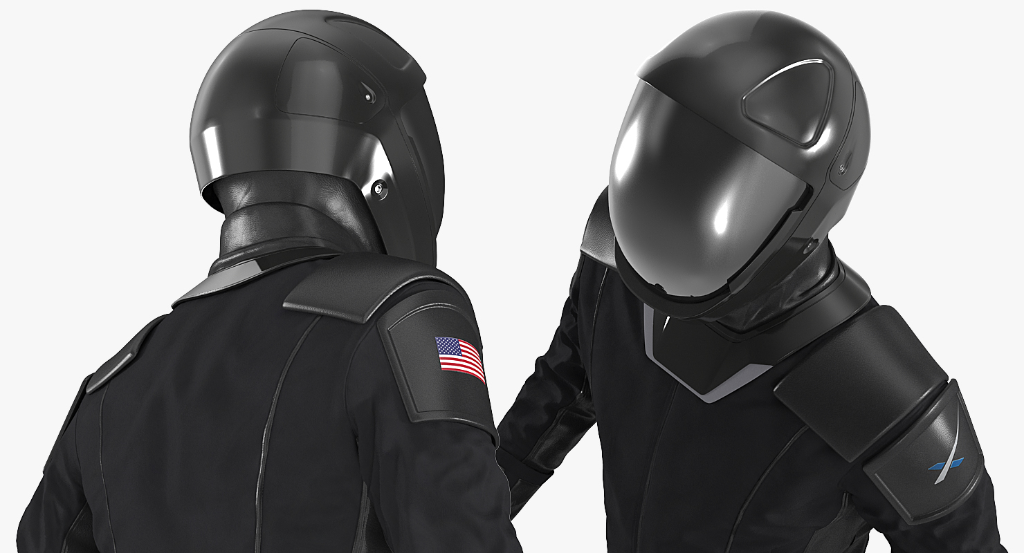 3D Sci Fi Space Suit Black Walking Pose