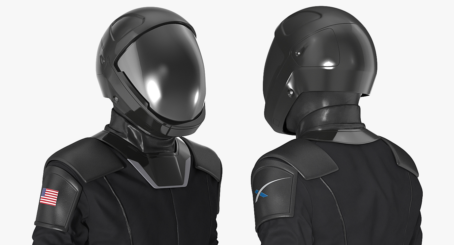 3D Sci Fi Space Suit Black Walking Pose