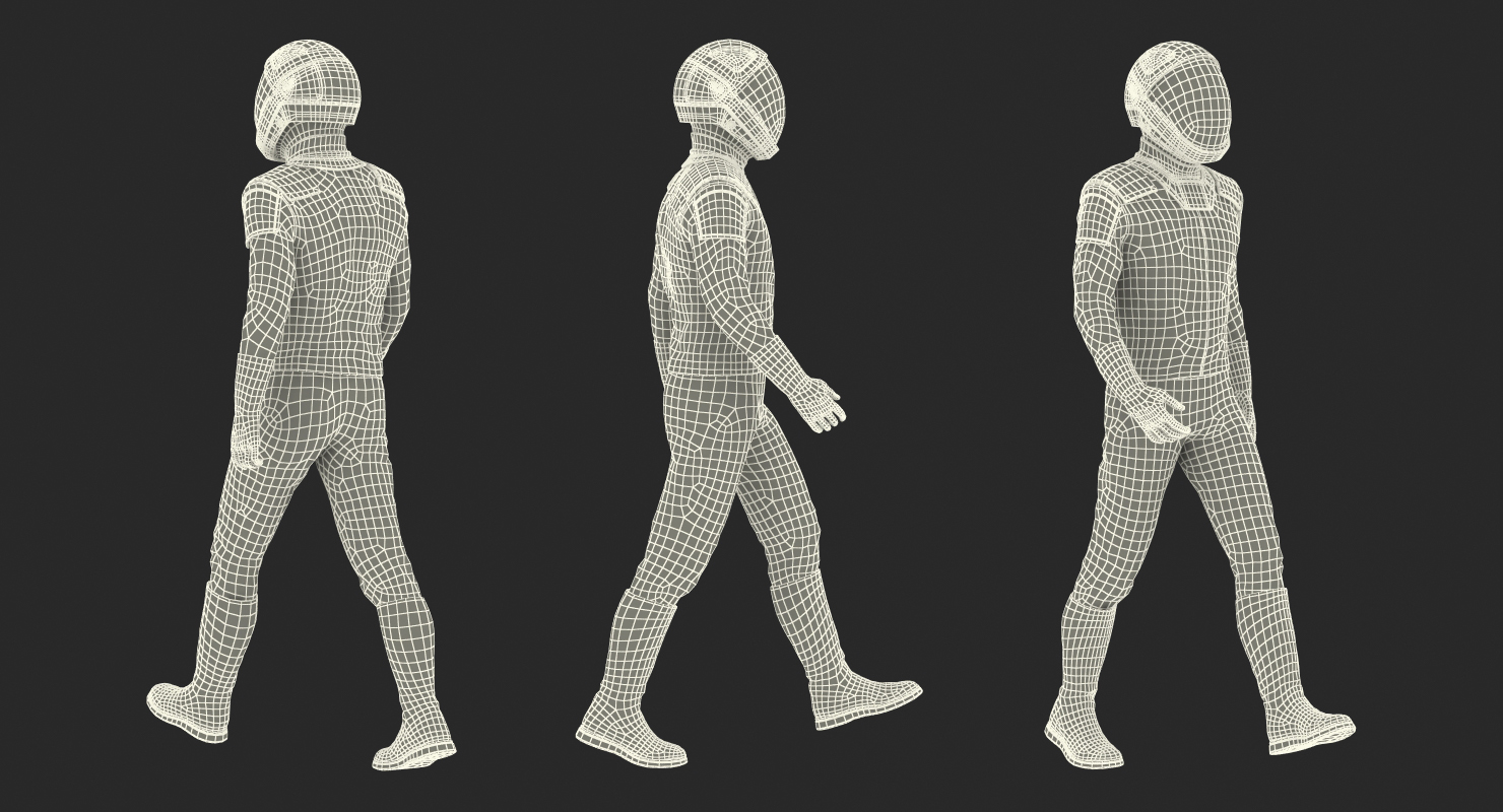 3D Sci Fi Space Suit Black Walking Pose