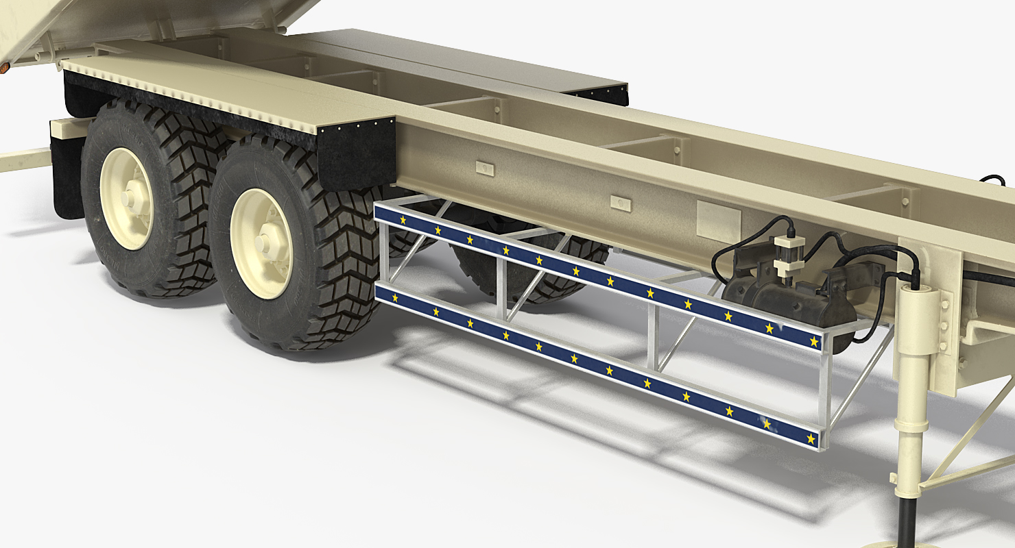 3D Combine Harvester Trailer Clean Rigged model