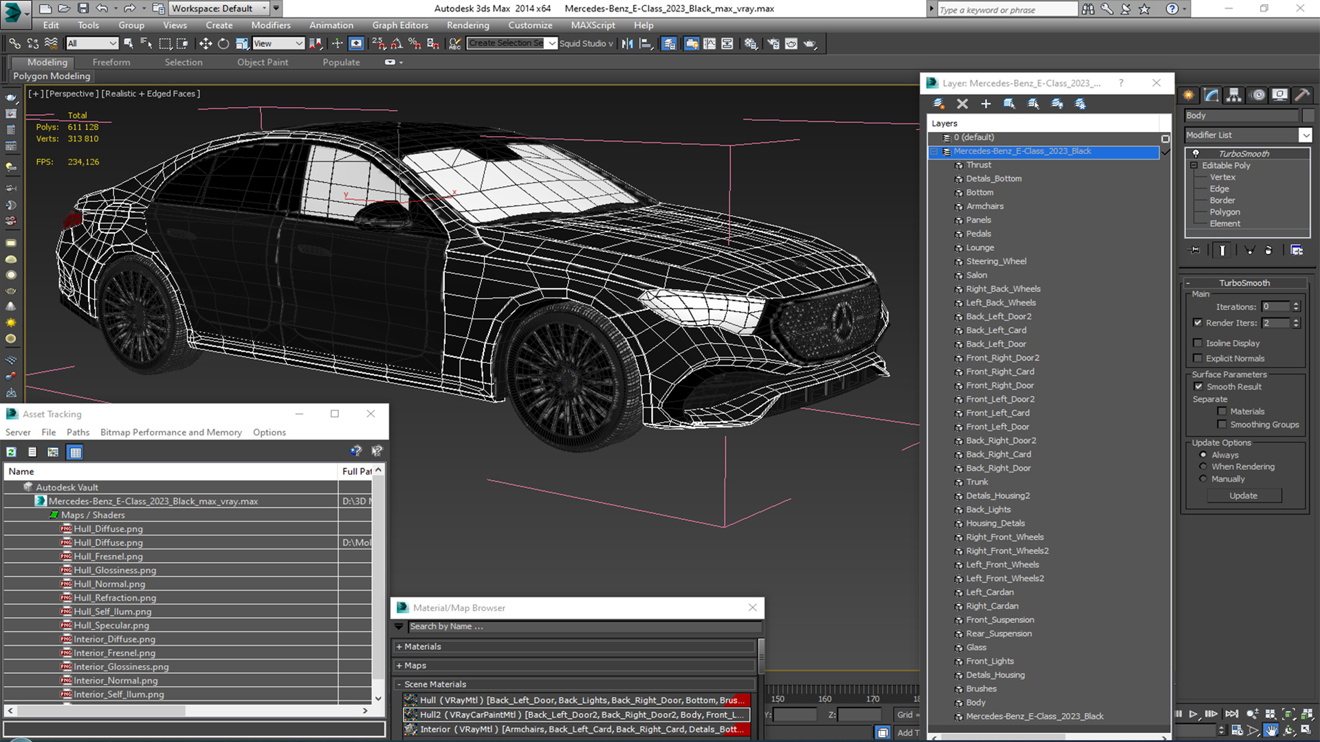 Mercedes-Benz E-Class 2023 Black 3D