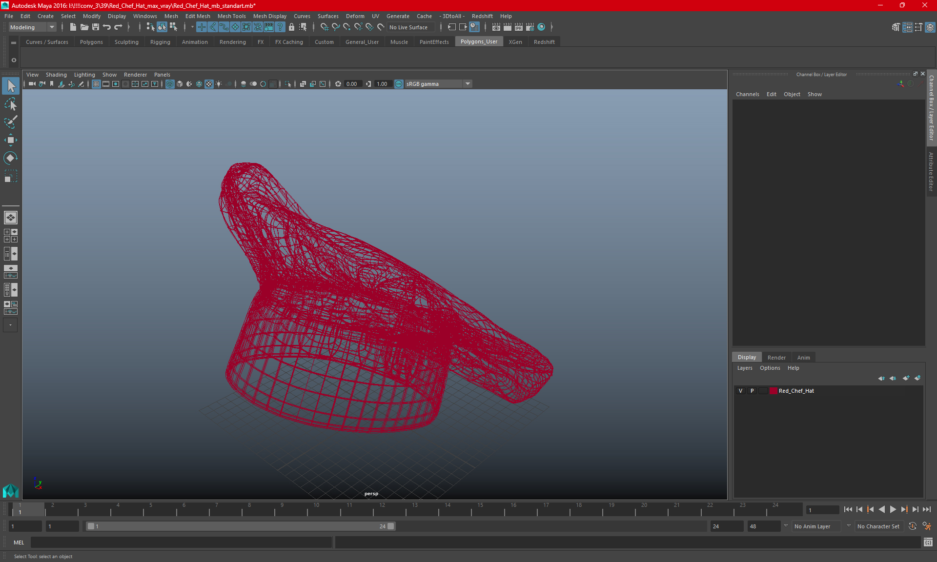 Red Chef Hat 3D