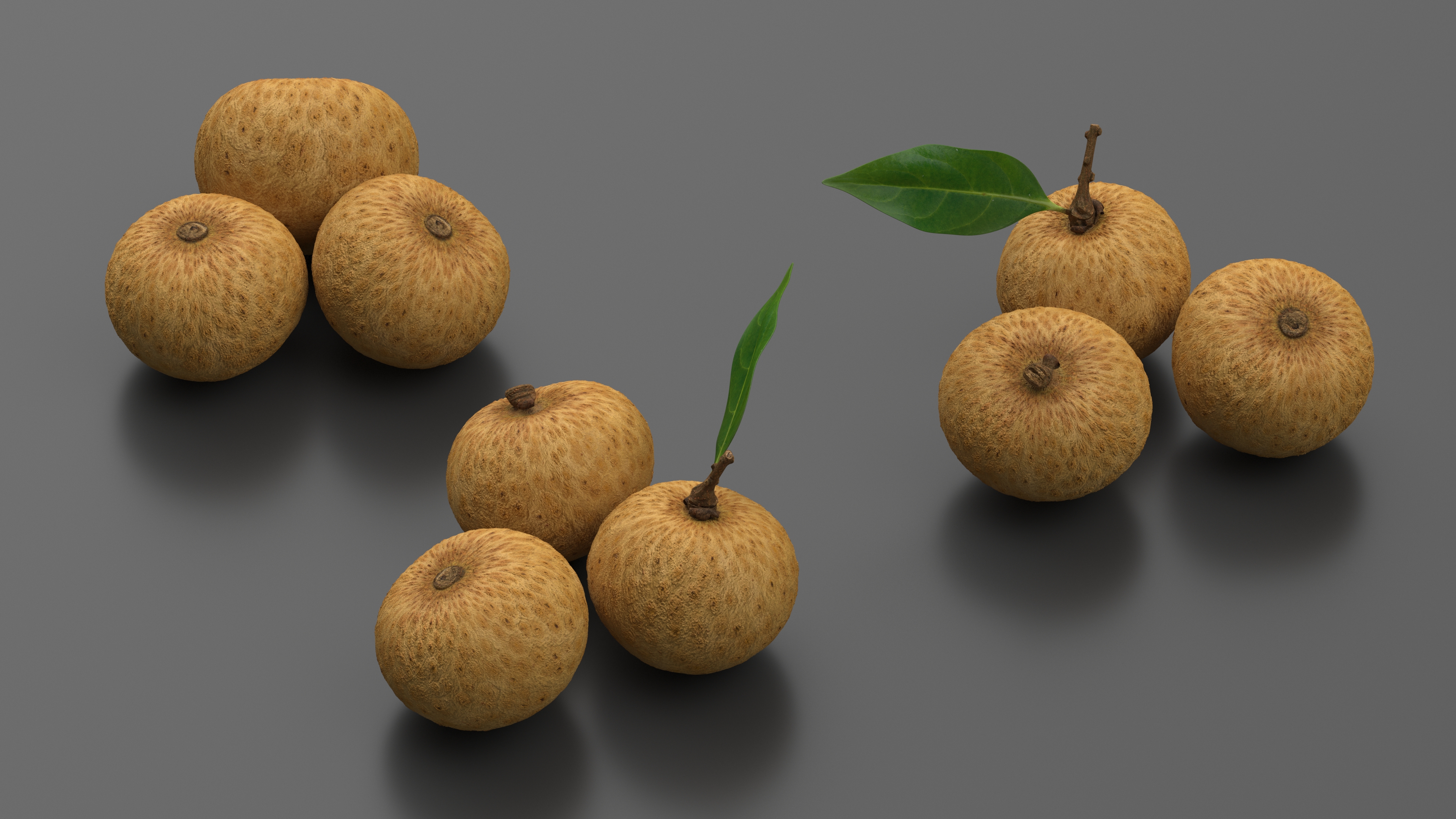 3D model Tropical Fruit Longan Set