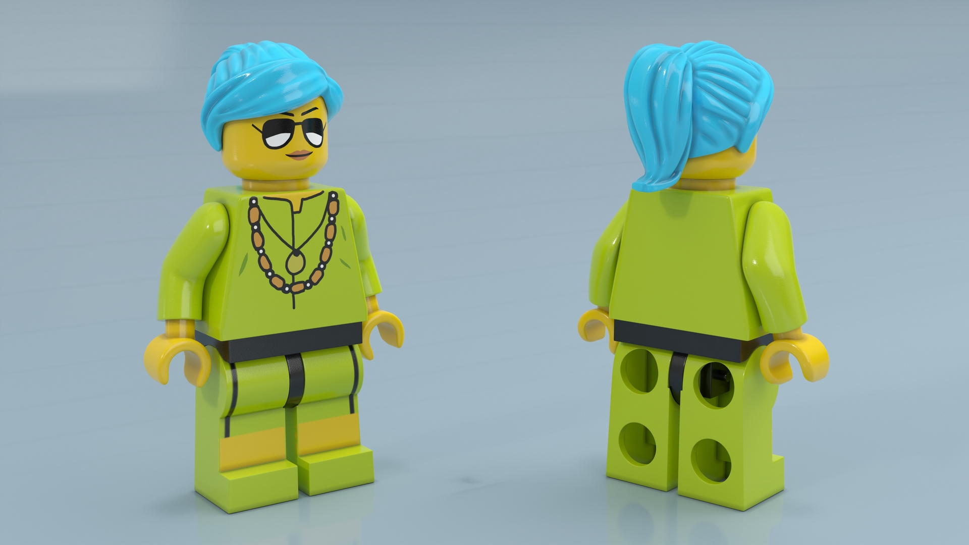 3D Minifigure LEGO Fashionista Rigged for Maya model