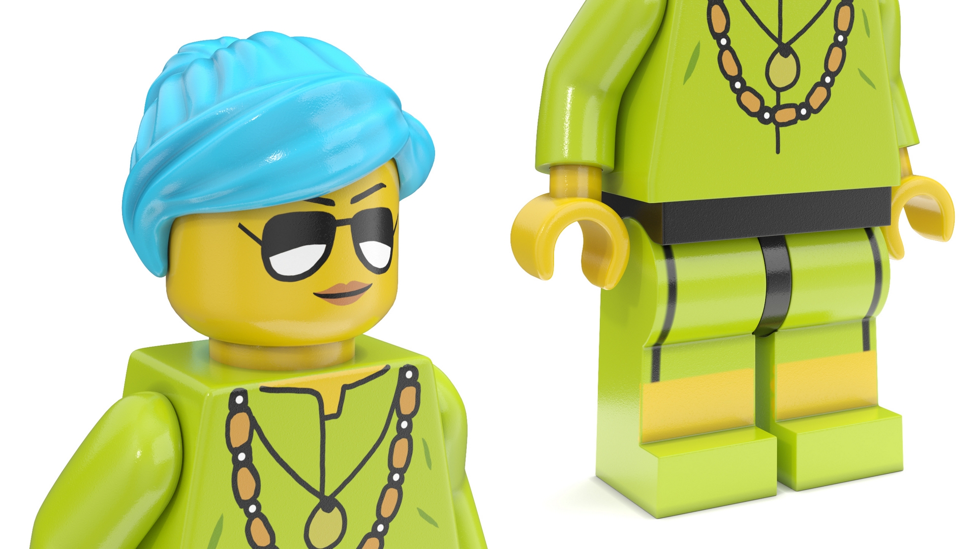 3D Minifigure LEGO Fashionista Rigged for Maya model