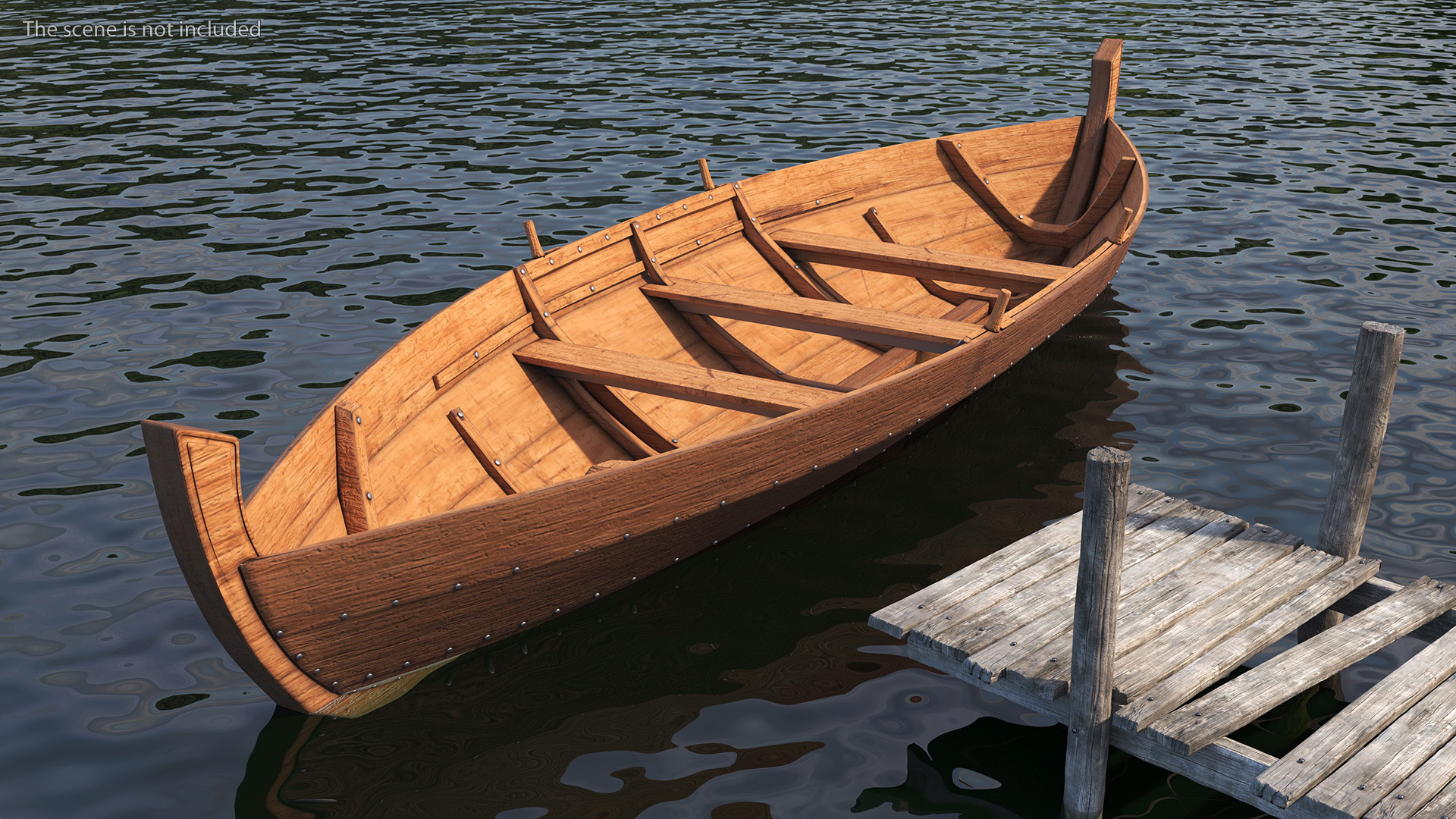 3D model Wooden Row Boat