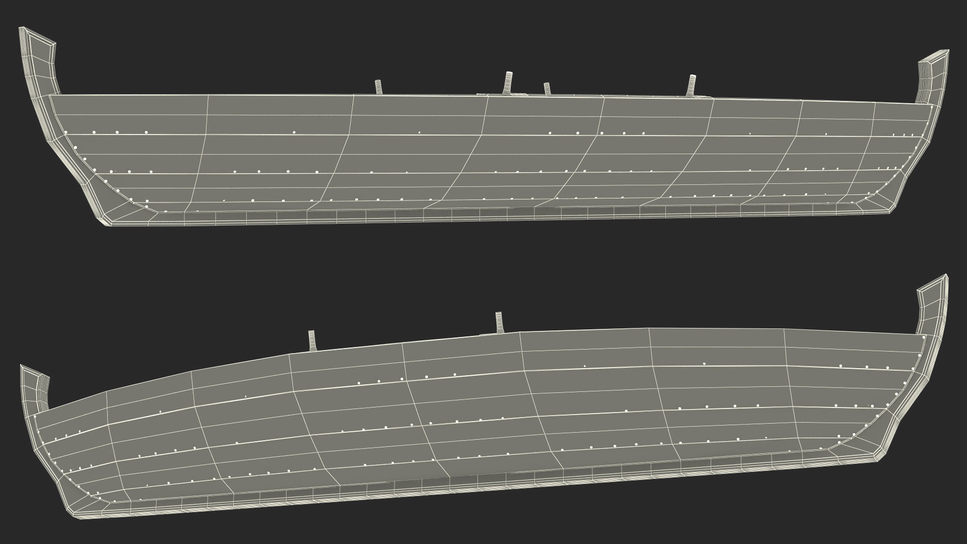 3D model Wooden Row Boat