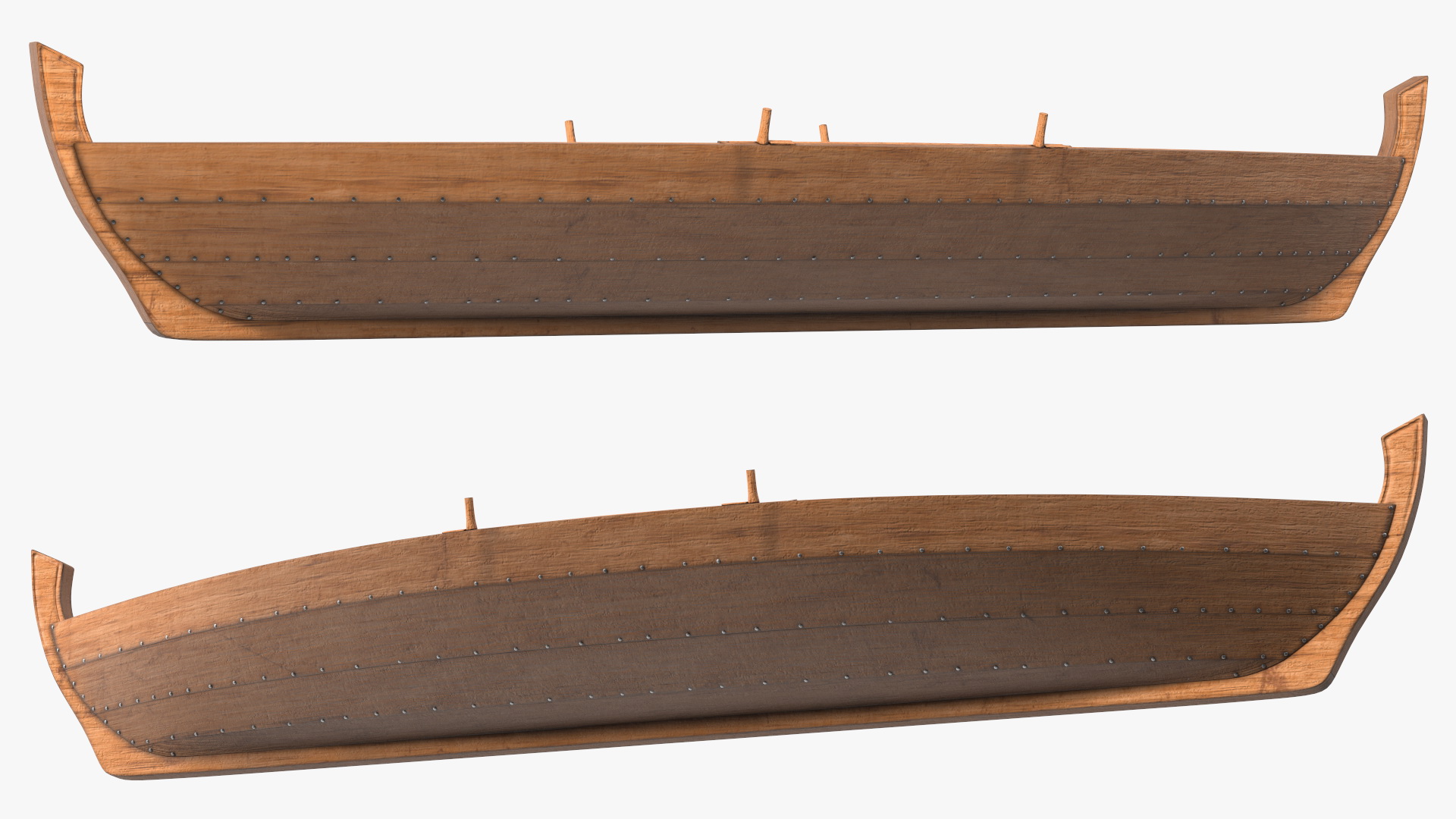 3D model Wooden Row Boat