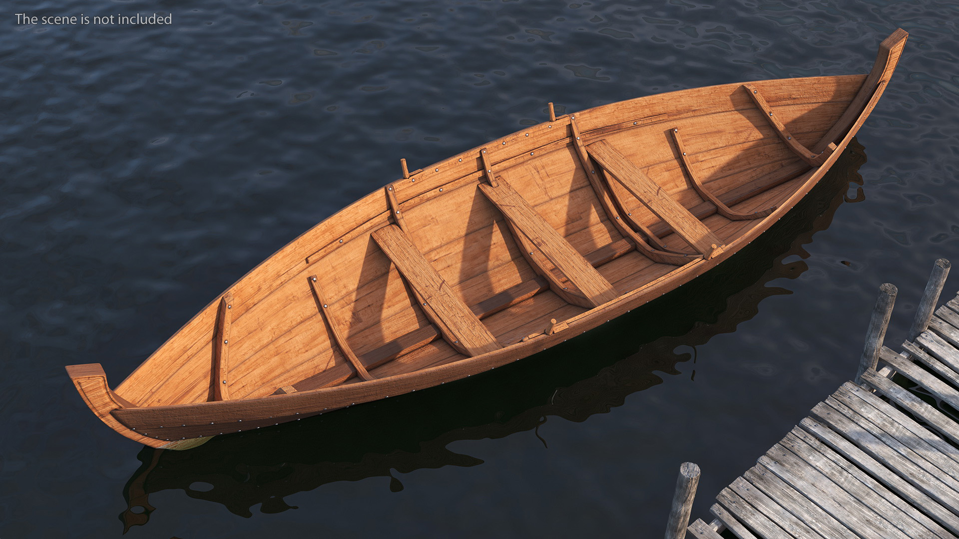 3D model Wooden Row Boat