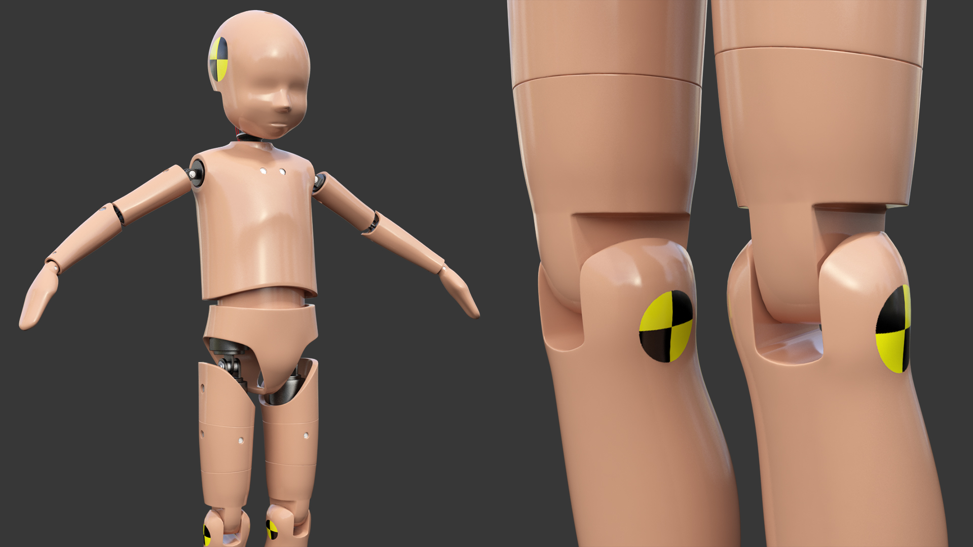 Child Crash Test Dummy T-Pose 3D model