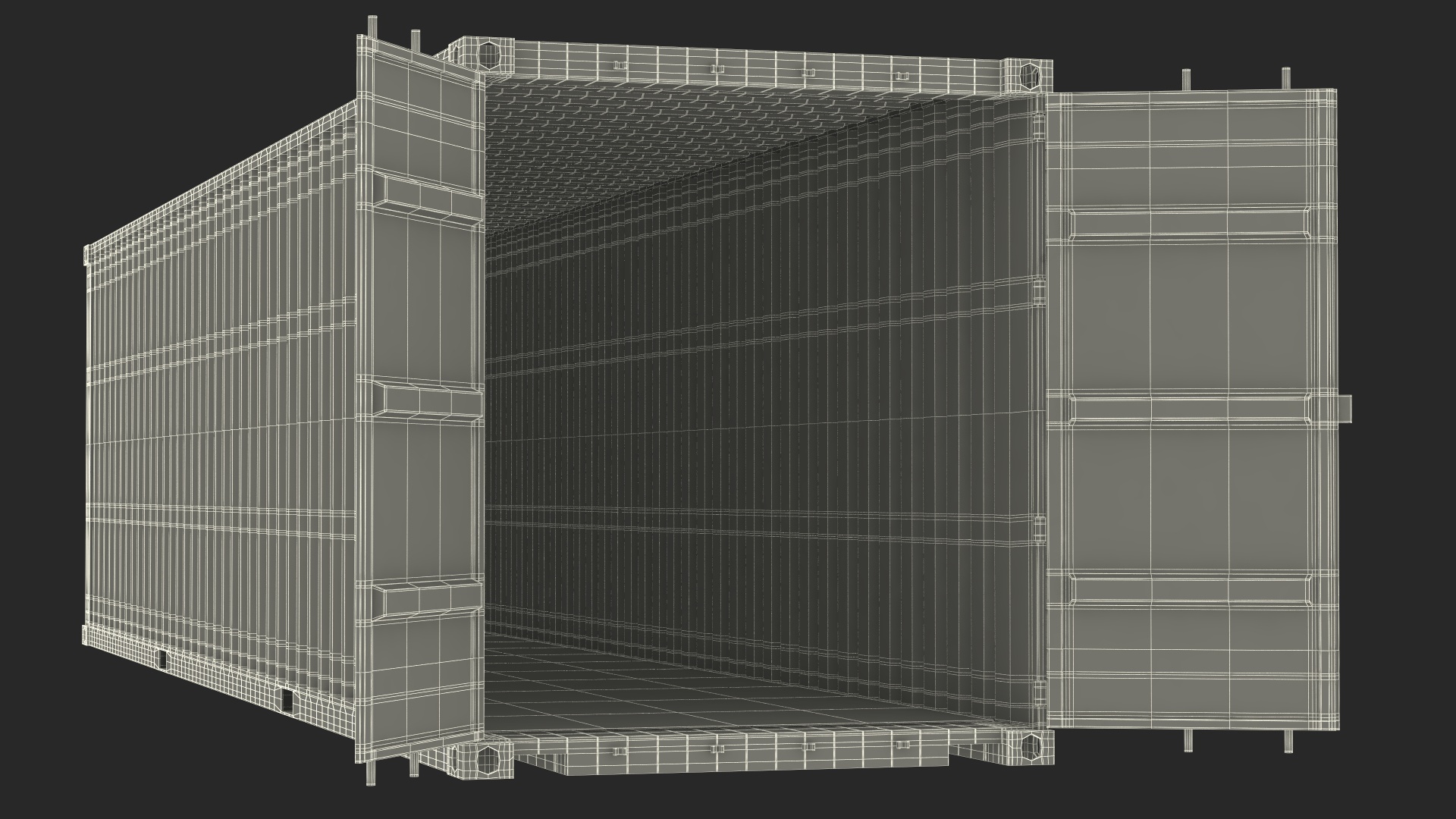 High Cube Shipping Container 40ft White 3D model