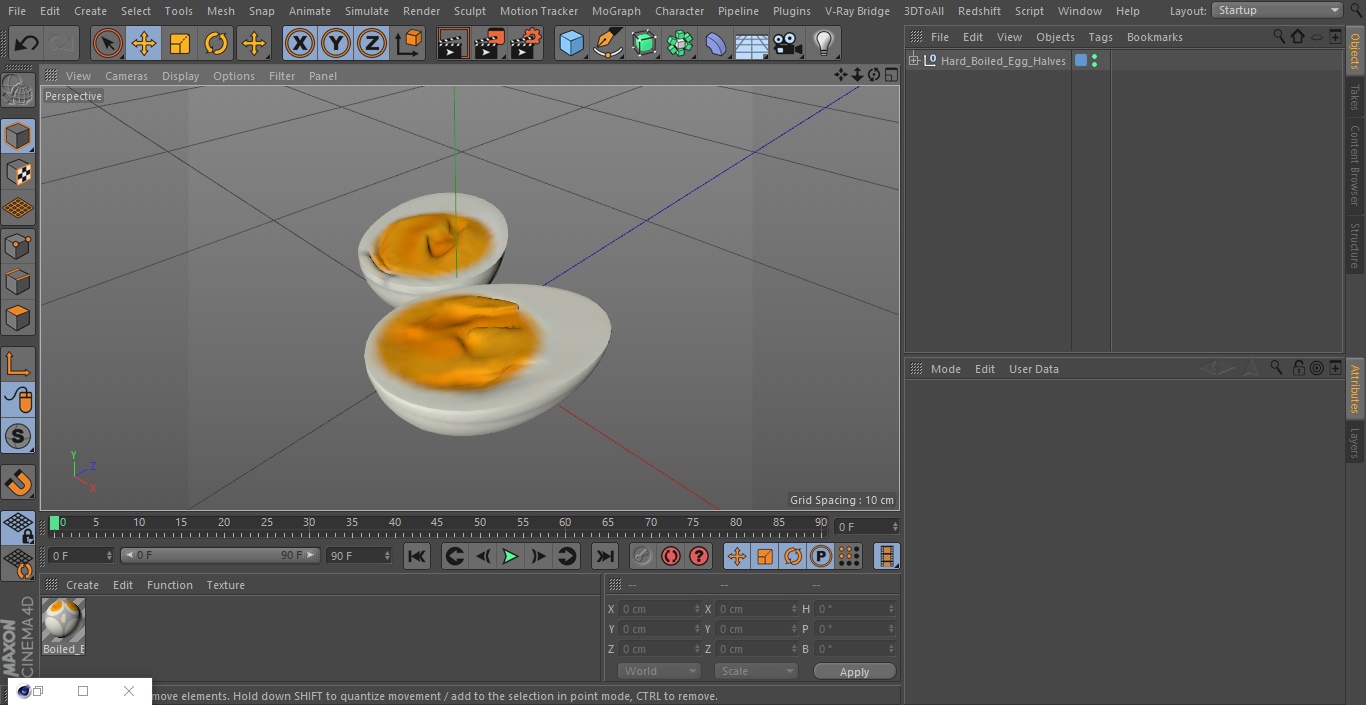 Hard Boiled Egg Halves 3D