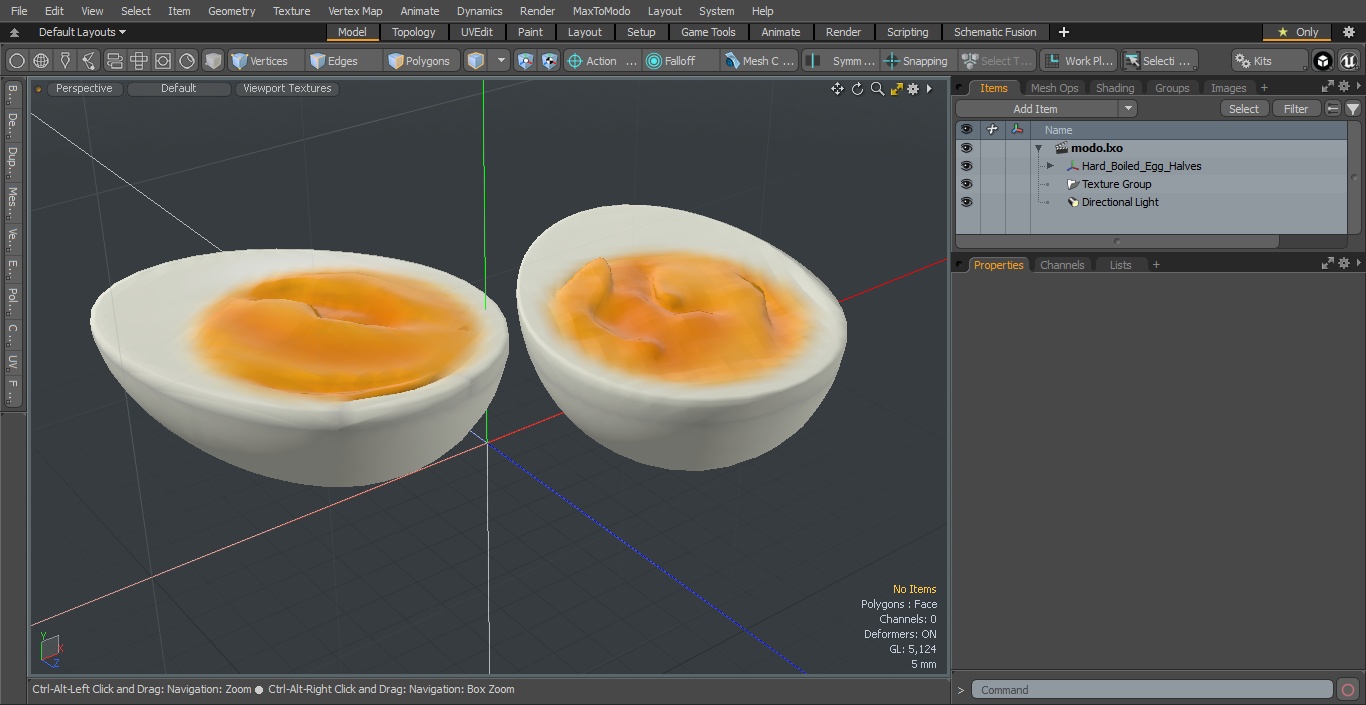 Hard Boiled Egg Halves 3D