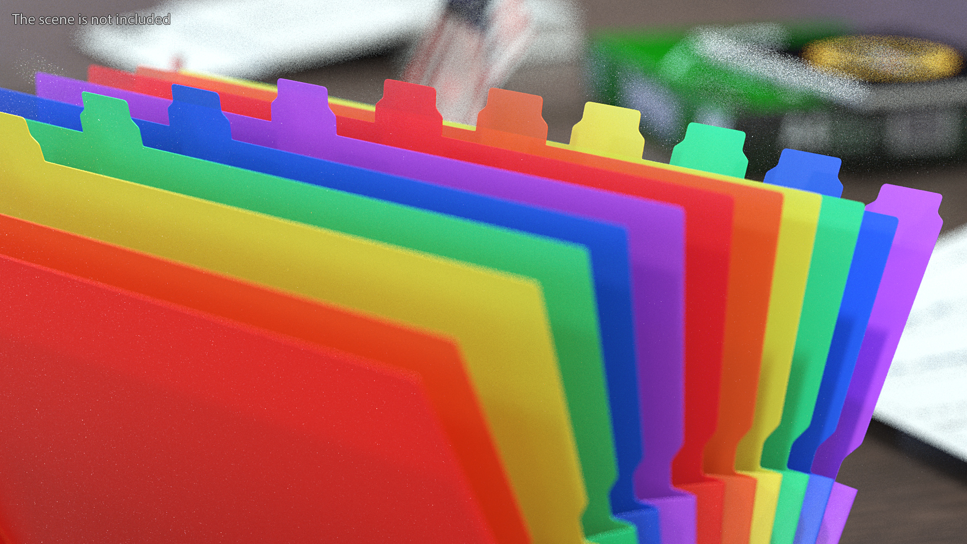 Pocket File Folders Open Colored 3D