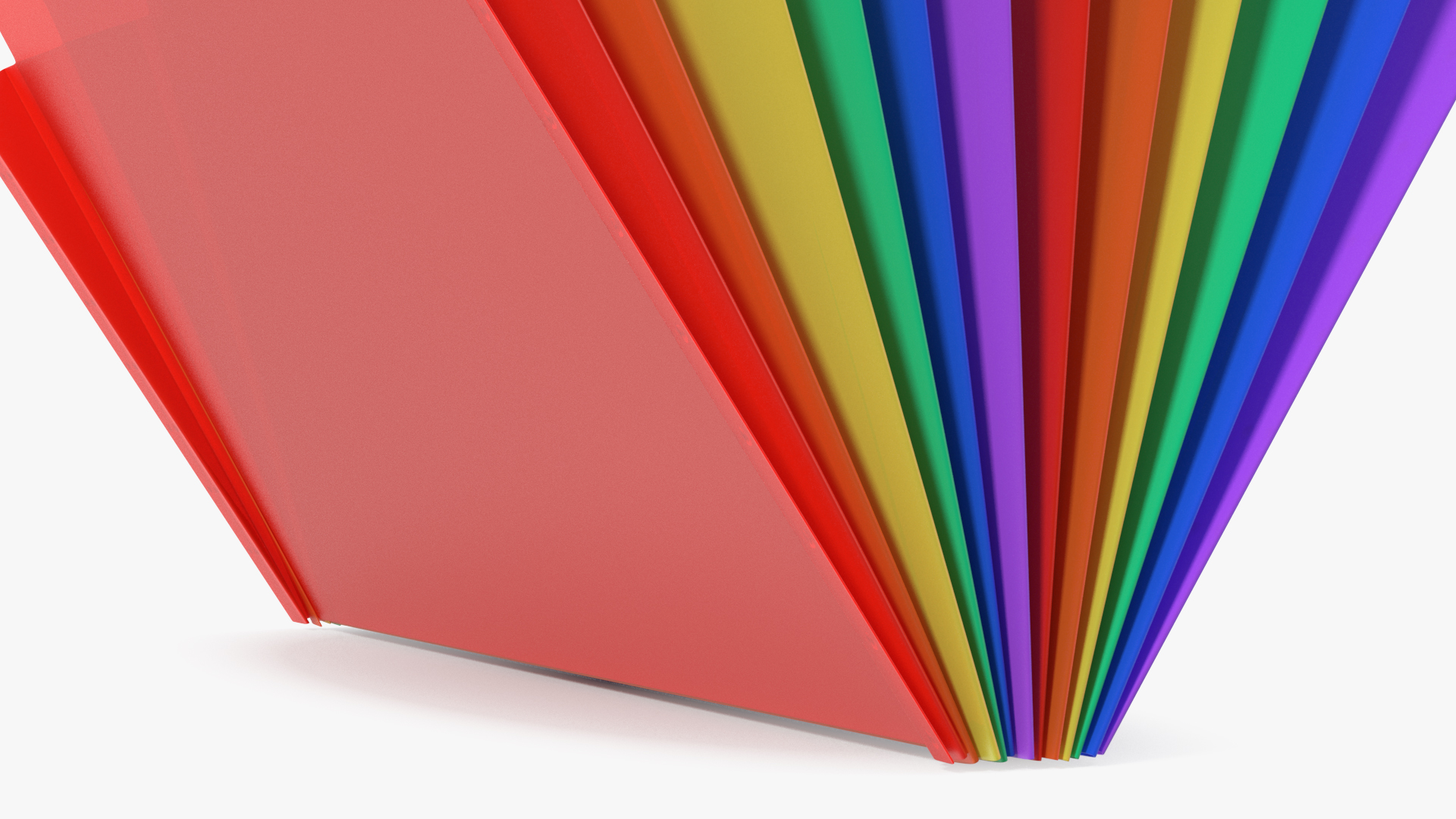 Pocket File Folders Open Colored 3D