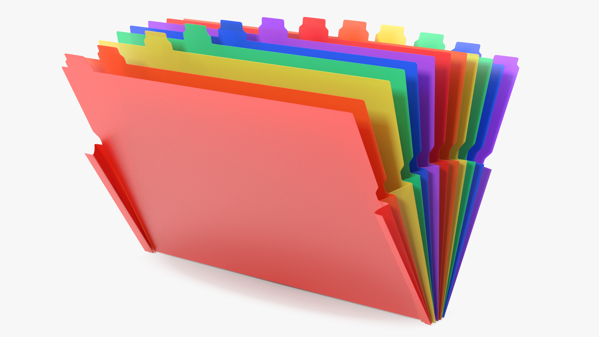 Pocket File Folders Open Colored 3D