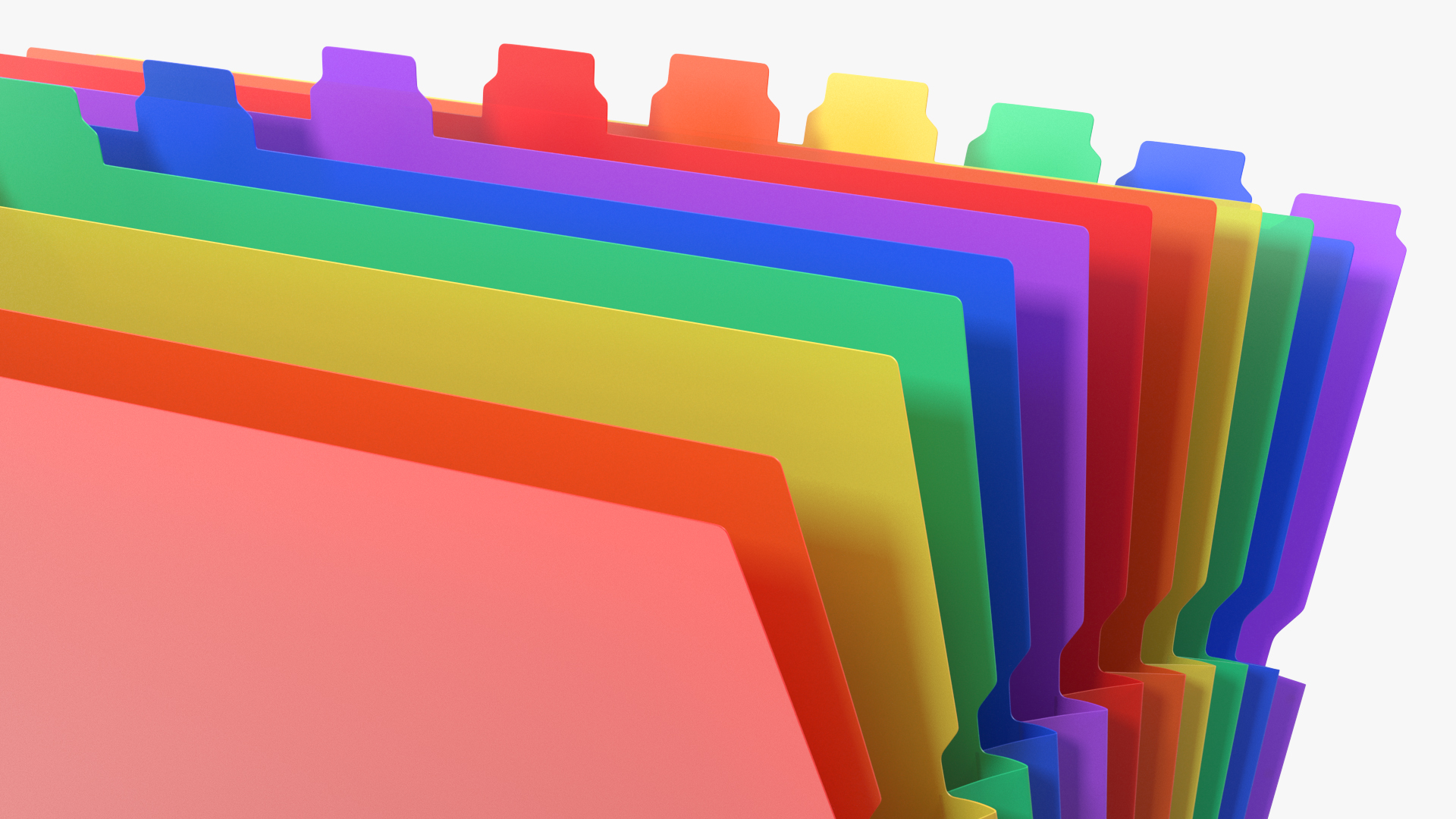 Pocket File Folders Open Colored 3D