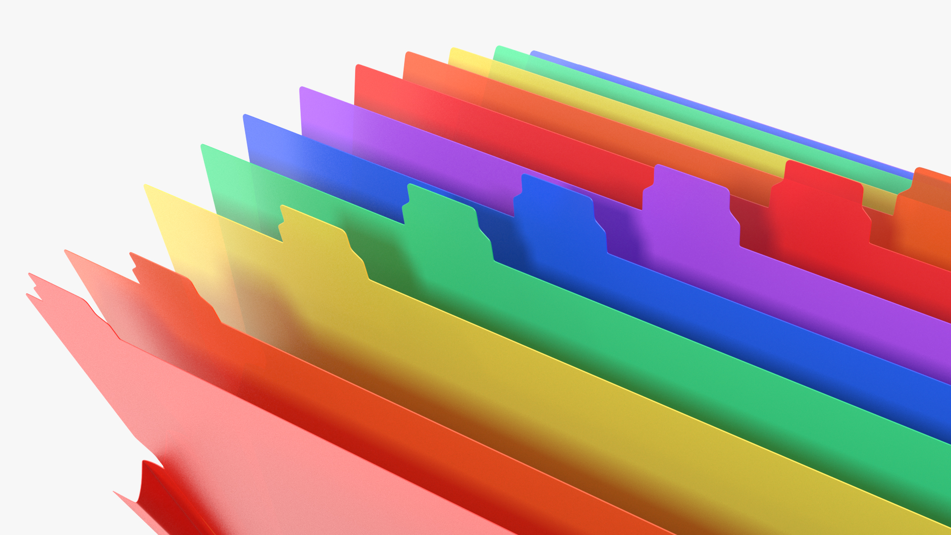 Pocket File Folders Open Colored 3D